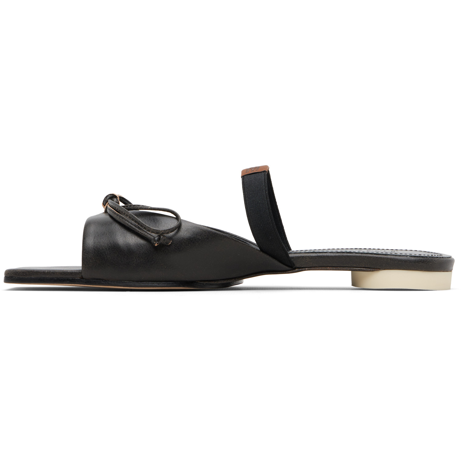  Mm6 Maison Margiela Brown Bow-detailed Leather Slingback Sandals 