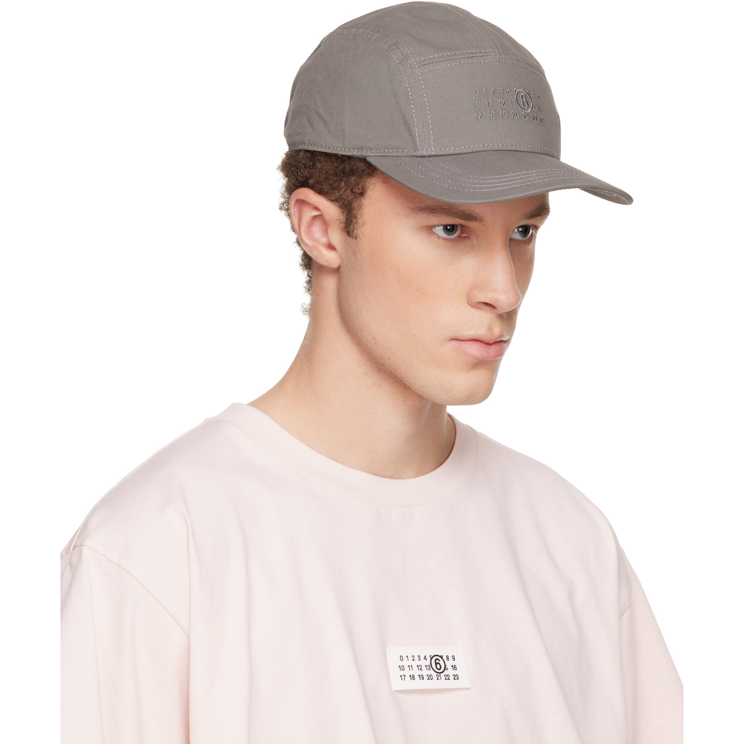  Mm6 Maison Margiela Taupe Embroidered Logo Cap 