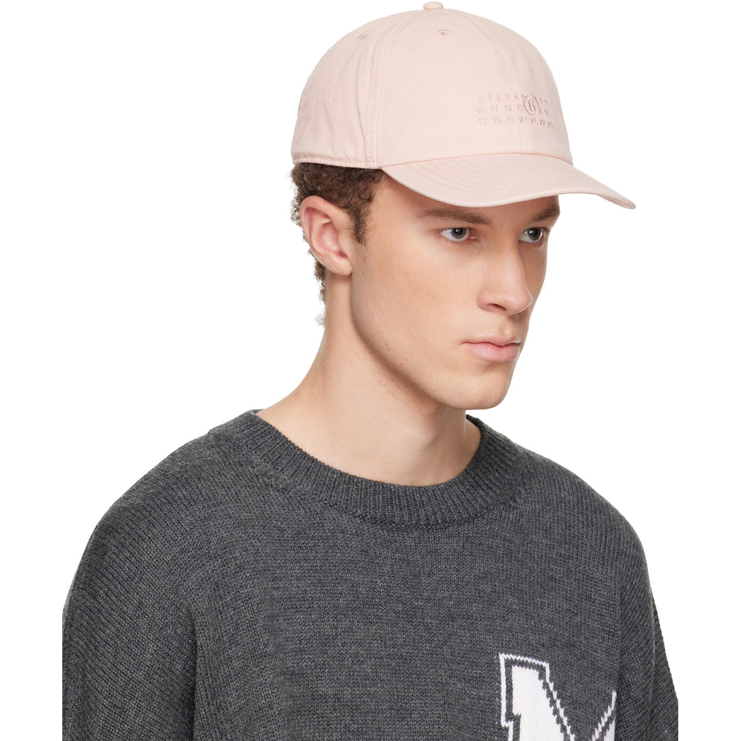  Mm6 Maison Margiela Pink Embroidered Logo Cap 