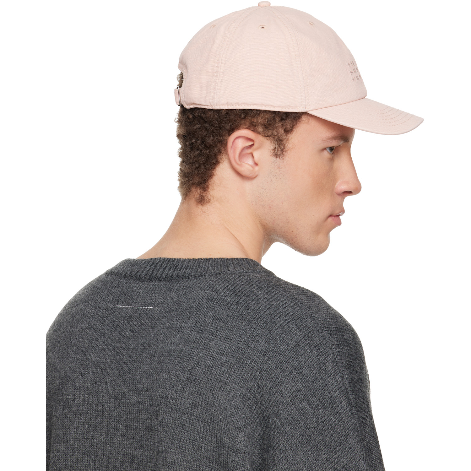  Mm6 Maison Margiela Pink Embroidered Logo Cap 