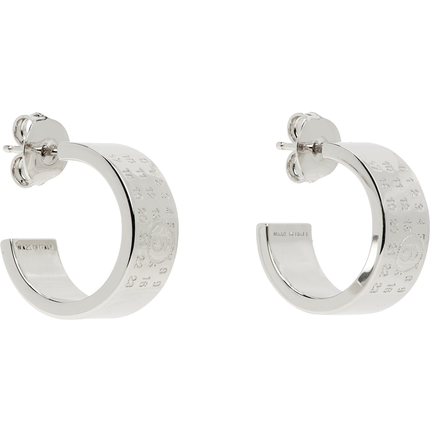  Mm6 Maison Margiela Numeric Minimal Signature Hoop Earrings 