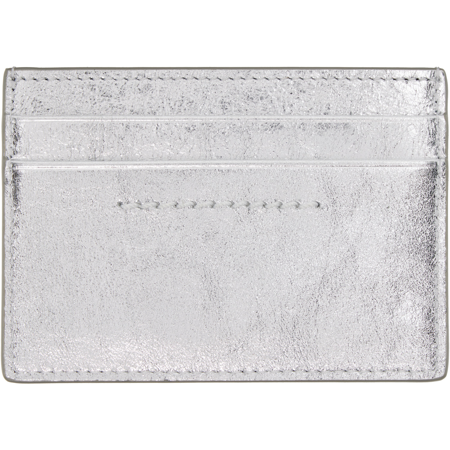  Mm6 Maison Margiela Silver Numeric Leather Card Holder 