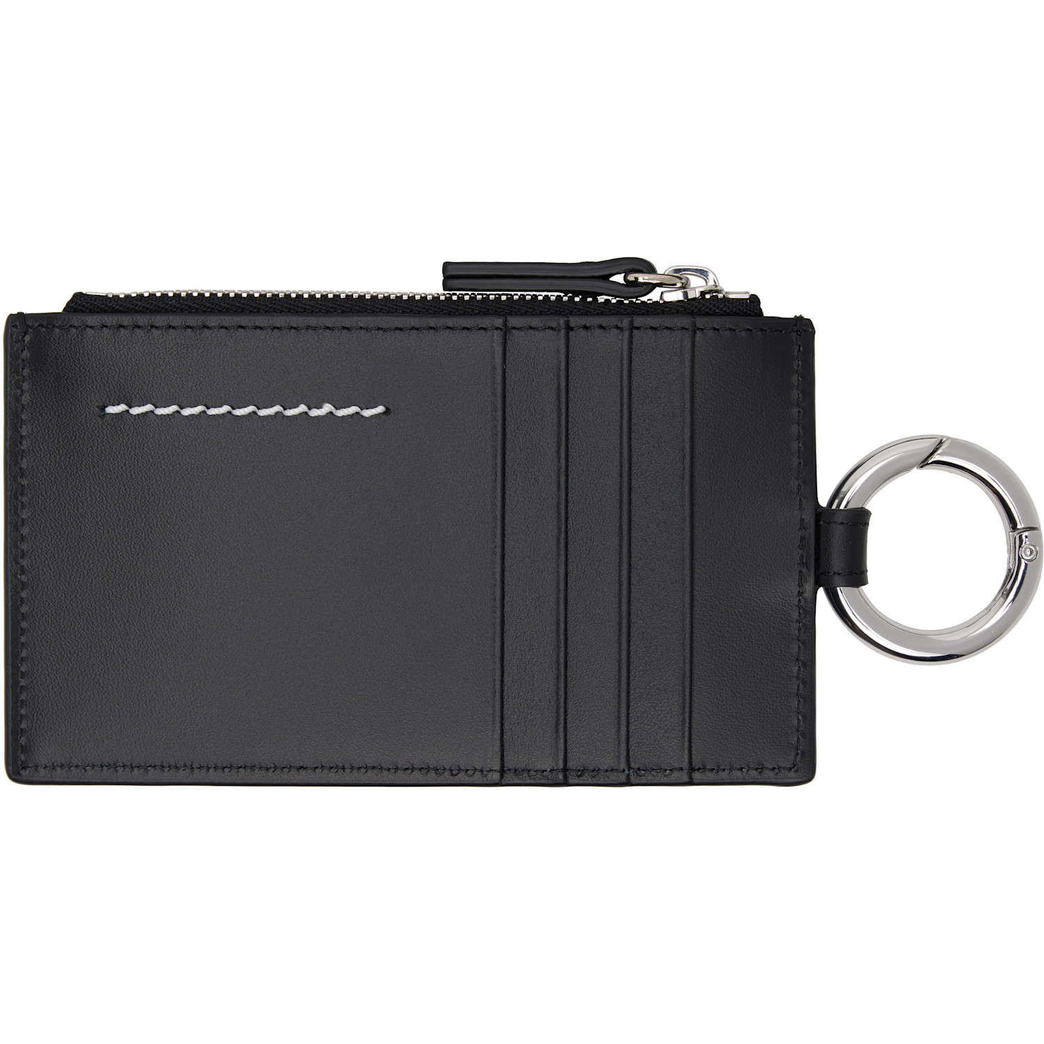  Mm6 Maison Margiela Black Numeric Leather Key Ring Wallet 