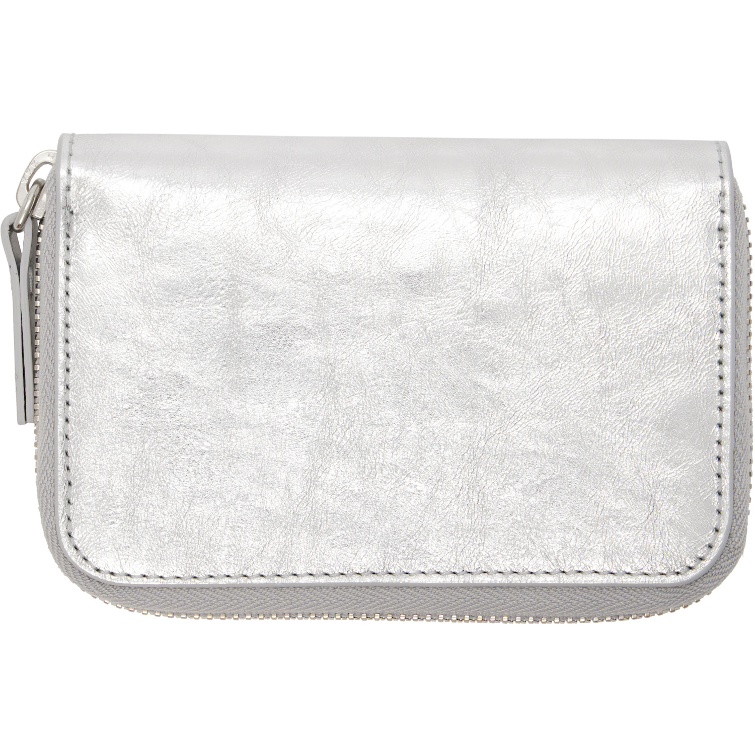 Mm6 Maison Margiela Silver Numeric Leather Zip Wallet 