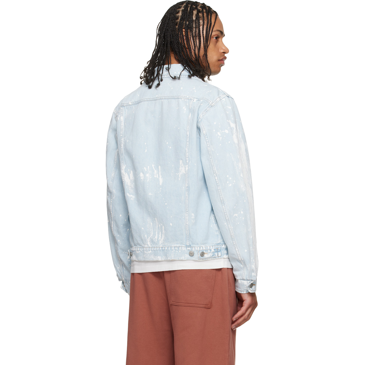  Mm6 Maison Margiela Blue Paint Splatter Denim Jacket 