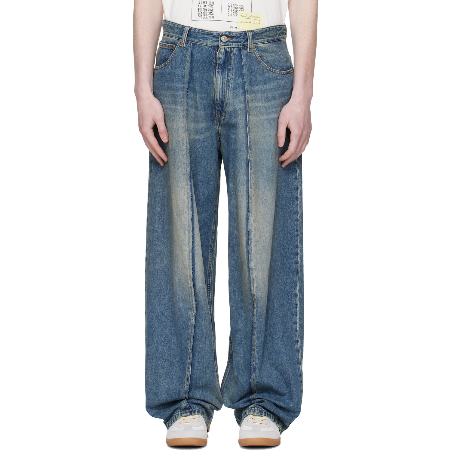 MM6 Maison Margiela Blue Wide-Leg Jeans
