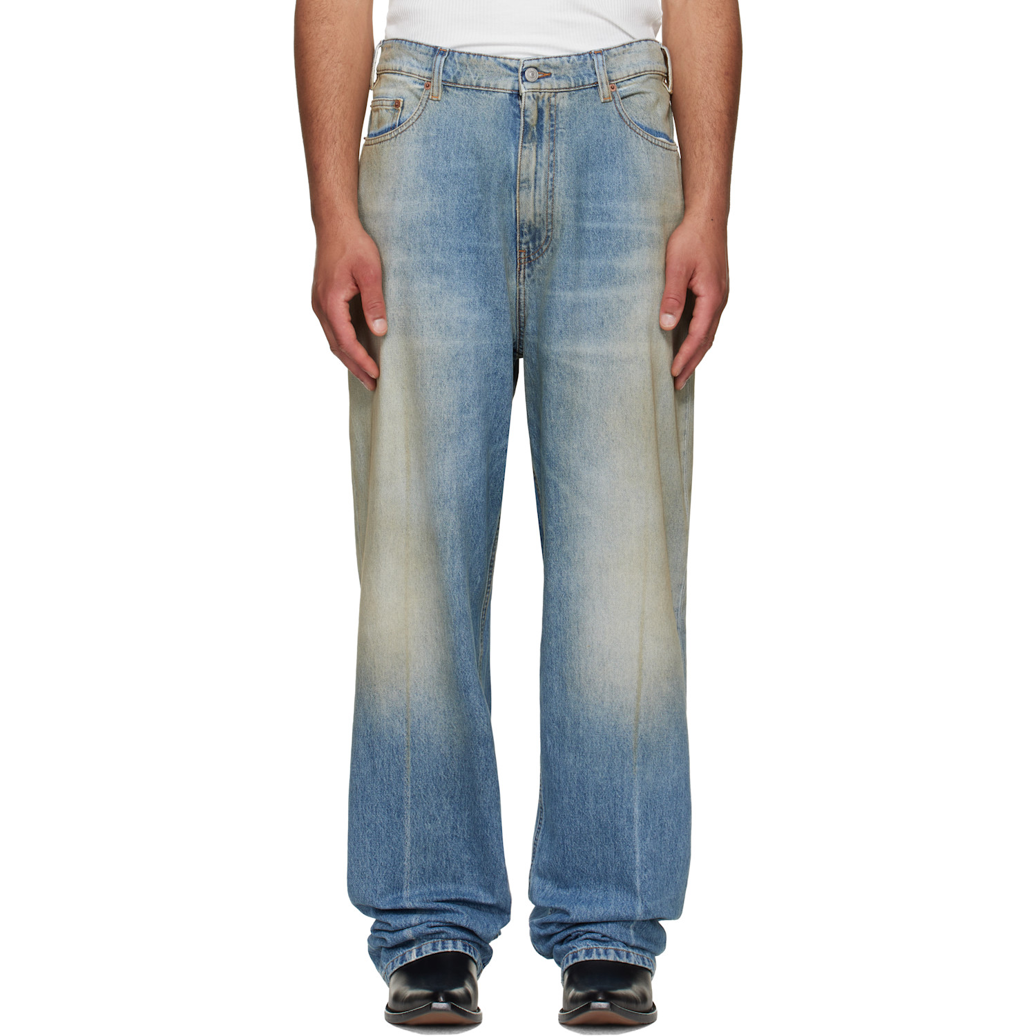 MM6 Maison Margiela Blue Straight-Leg Jeans