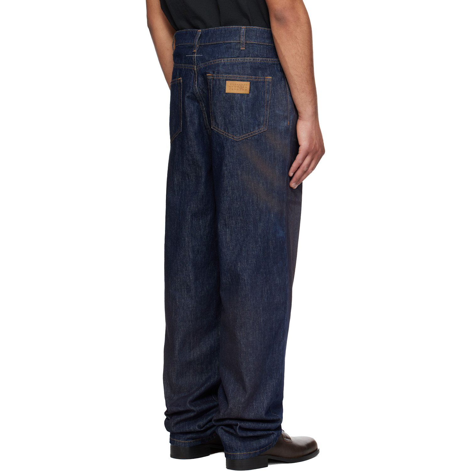  Mm6 Maison Margiela Navy Faded Jeans 