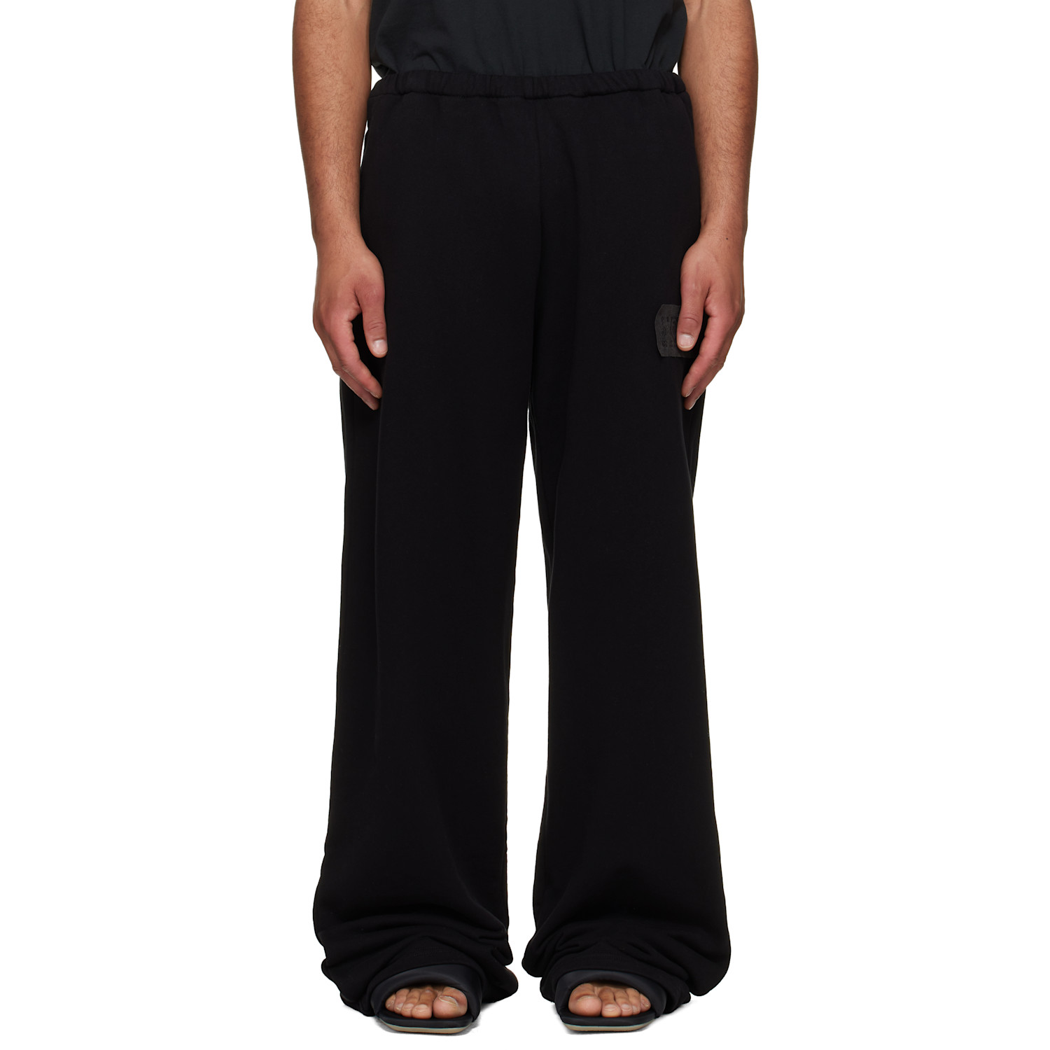 MM6 Maison Margiela Black Logo Patch Sweatpants