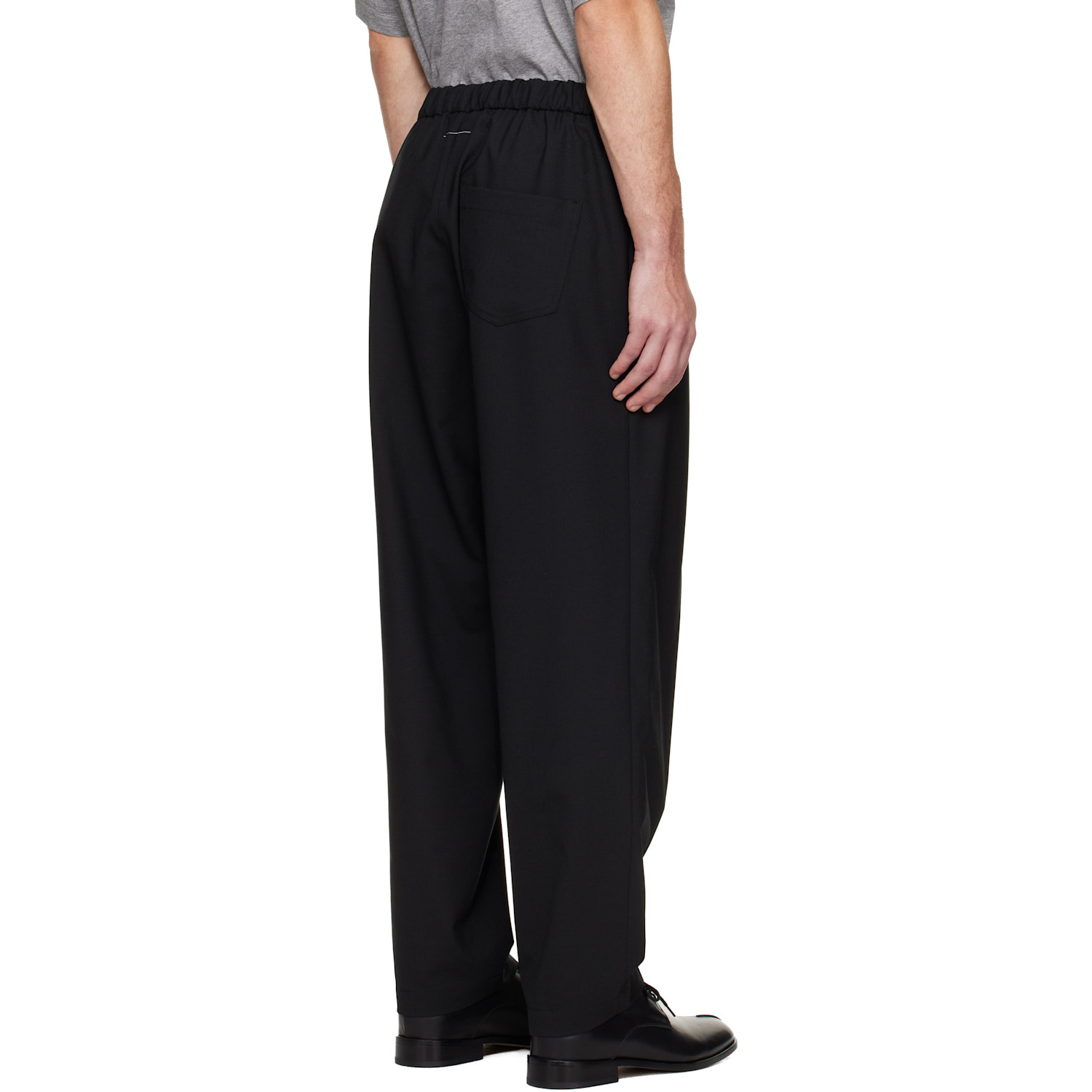  Mm6 Maison Margiela Black Drawstring Trousers 