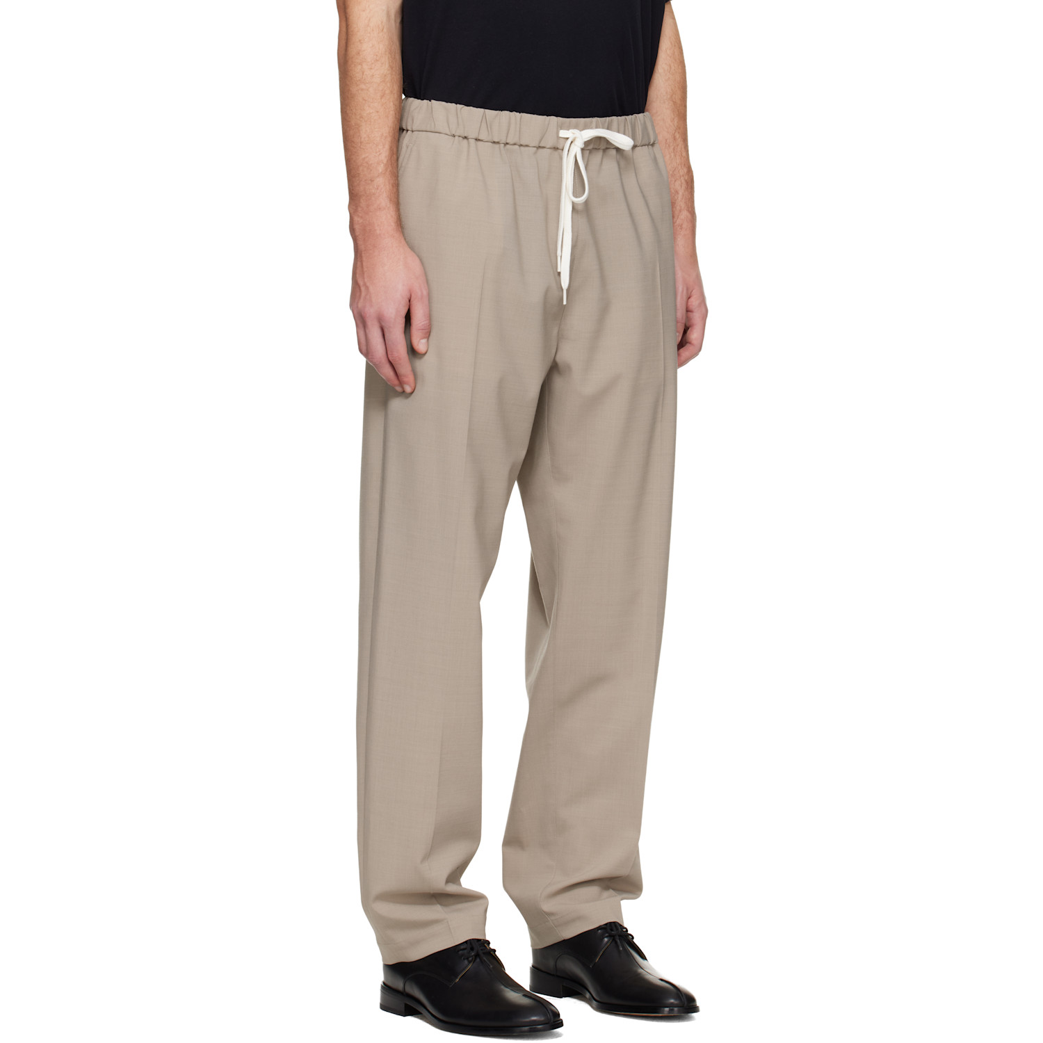  Mm6 Maison Margiela Taupe Drawstring Trousers 