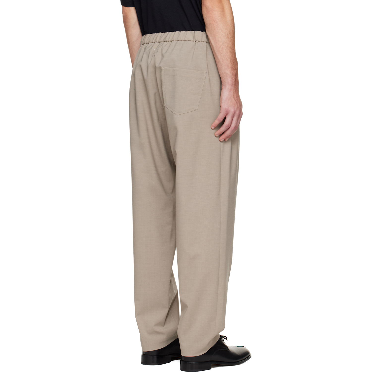  Mm6 Maison Margiela Taupe Drawstring Trousers 