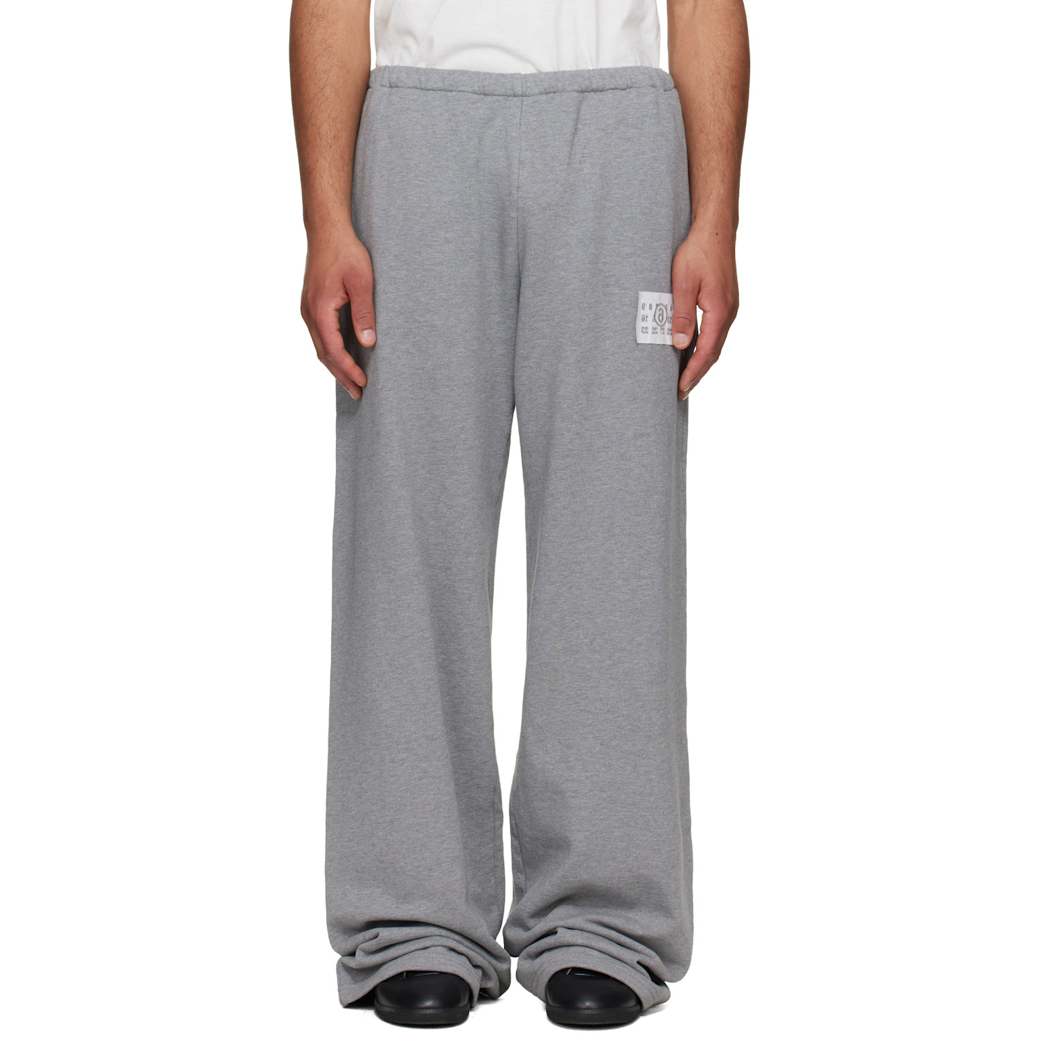 MM6 Maison Margiela Gray Logo Patch Sweatpants
