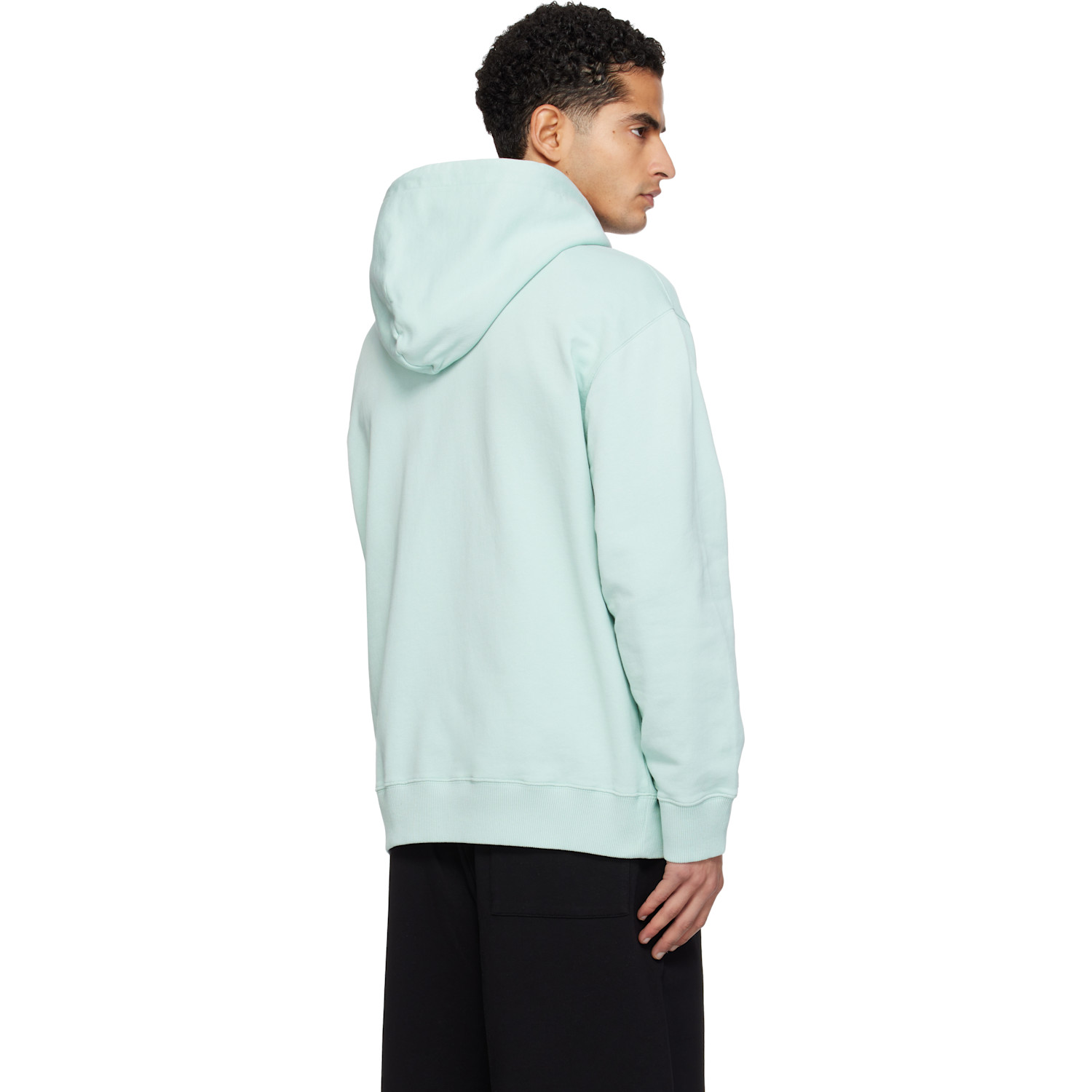  Mm6 Maison Margiela Blue Logo Patch Hoodie 