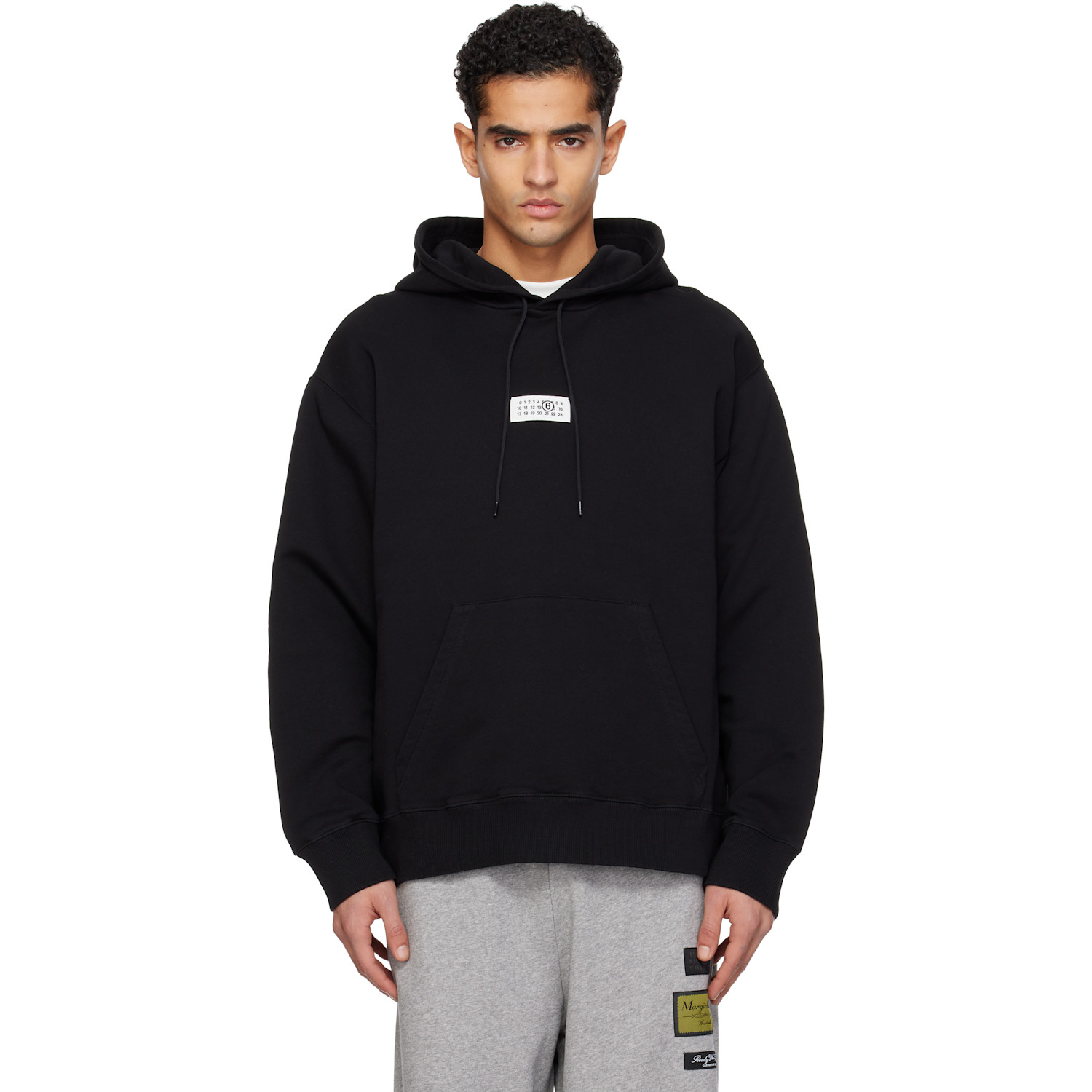MM6 Maison Margiela Black Logo Patch Hoodie