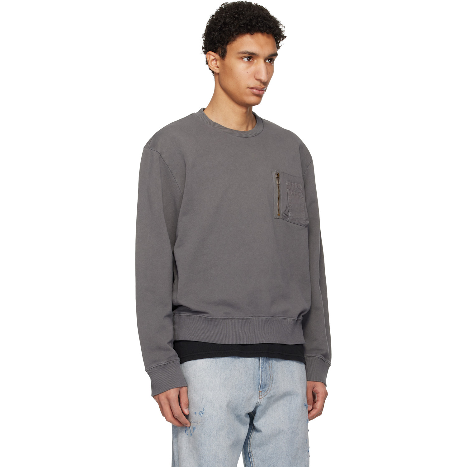  Mm6 Maison Margiela Gray Utility Pocket Sweatshirt 