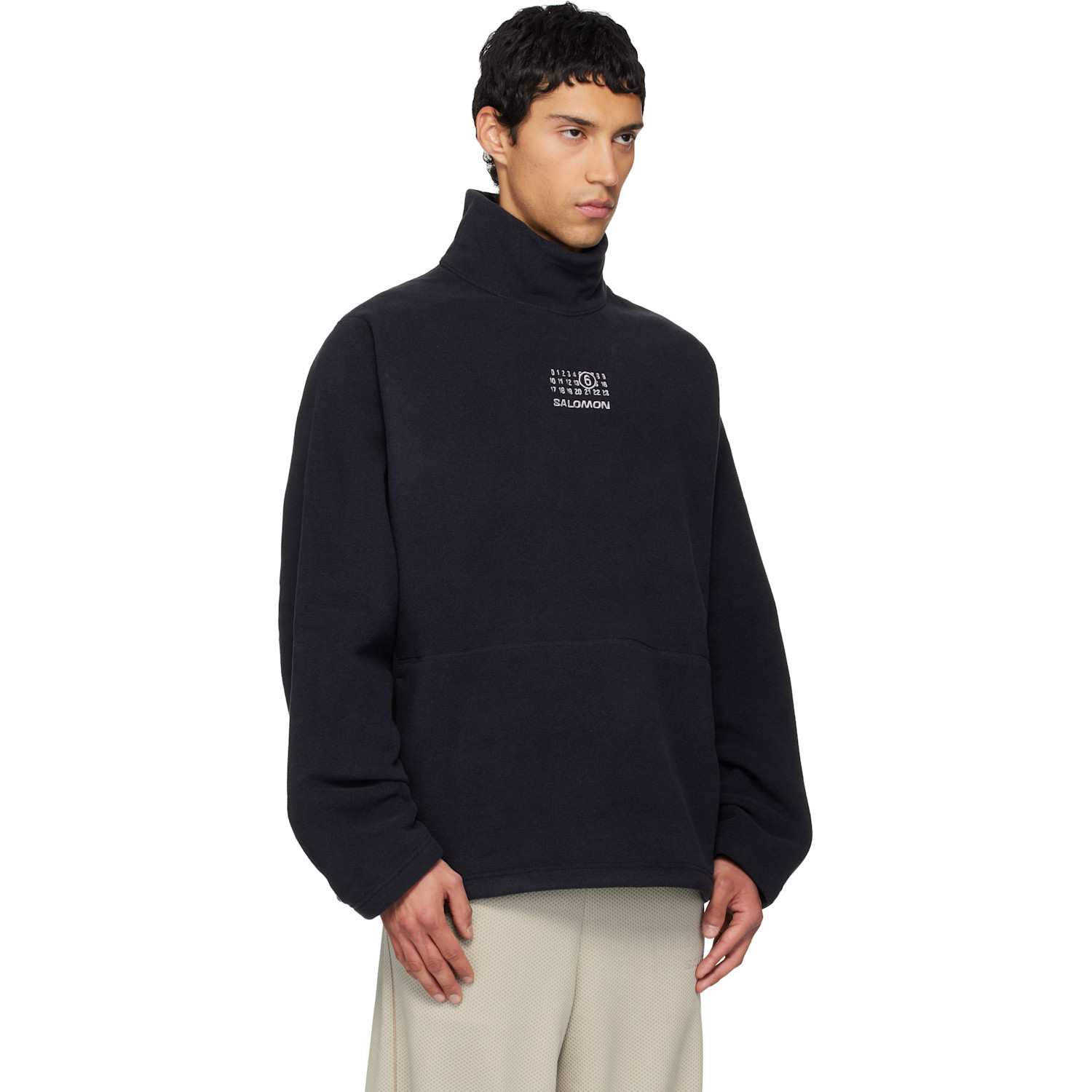  Mm6 Maison Margiela Black Salomon Edition Pile Turtleneck 