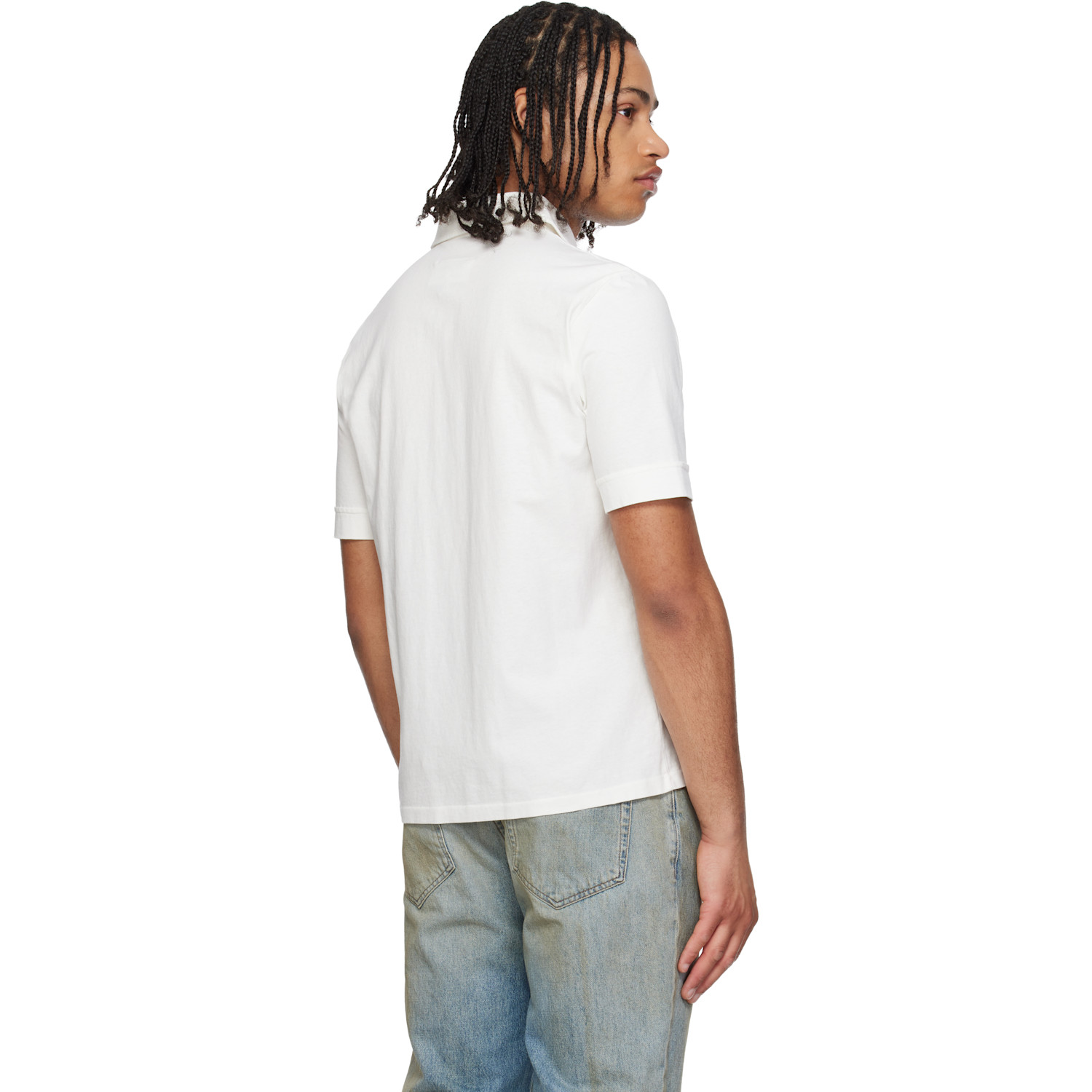  Mm6 Maison Margiela Off-white Embroidered-logo Polo 