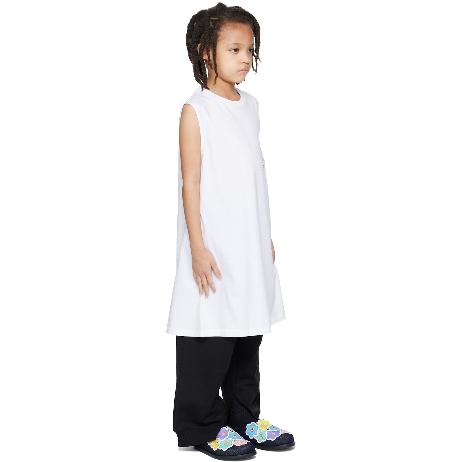  Mm6 Maison Margiela Kids White Logo Tank Dress 