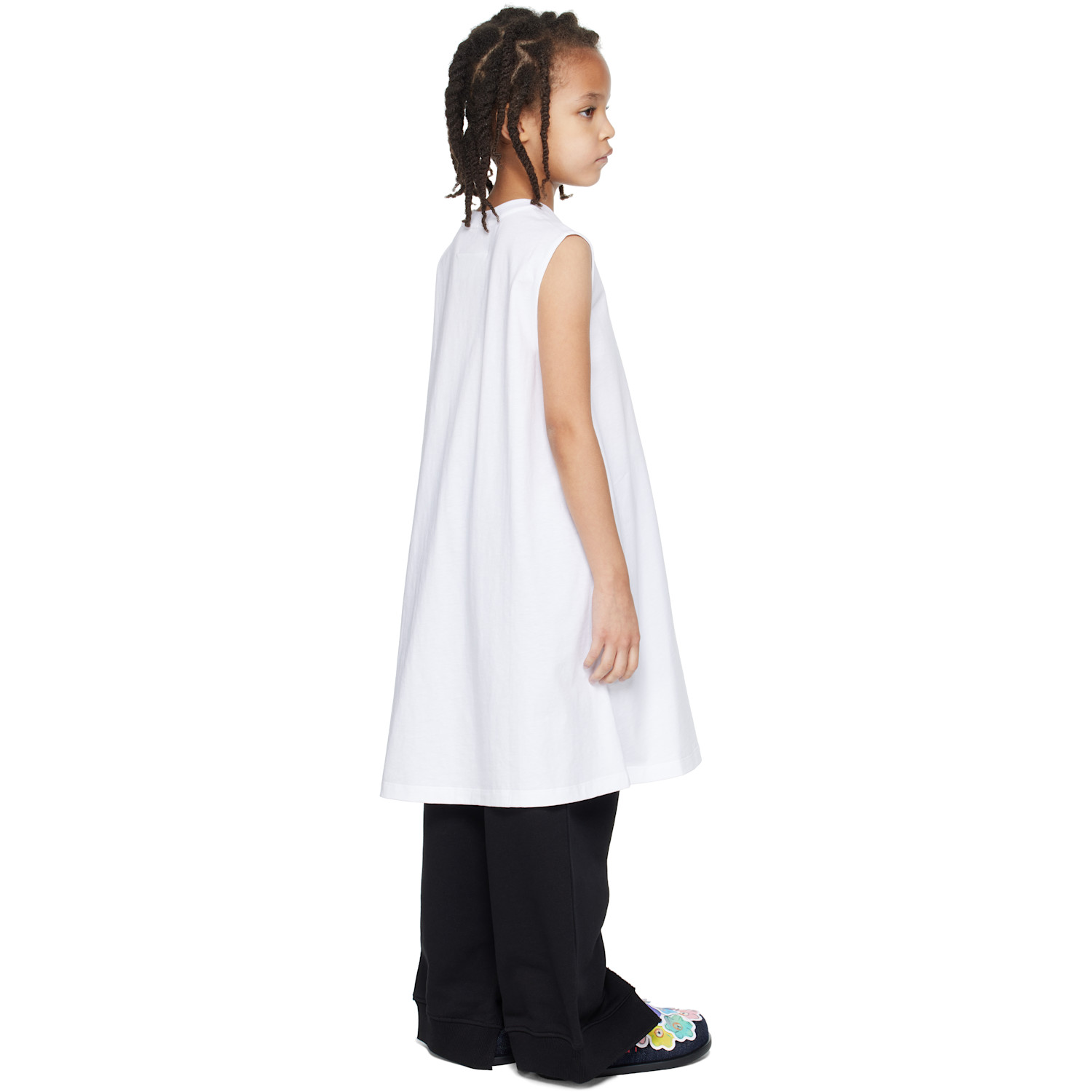  Mm6 Maison Margiela Kids White Logo Tank Dress 