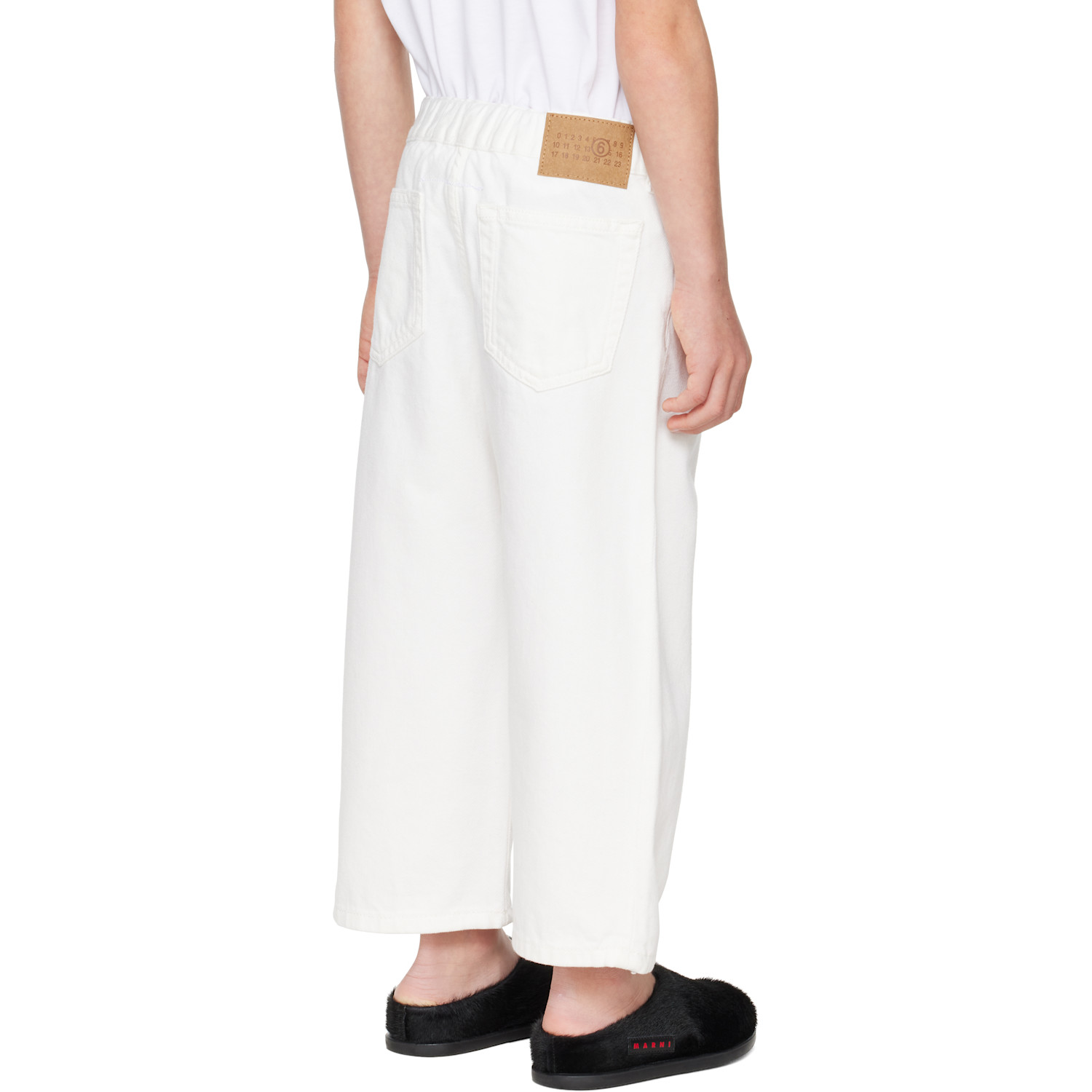  Mm6 Maison Margiela Kids White Faded Jeans 