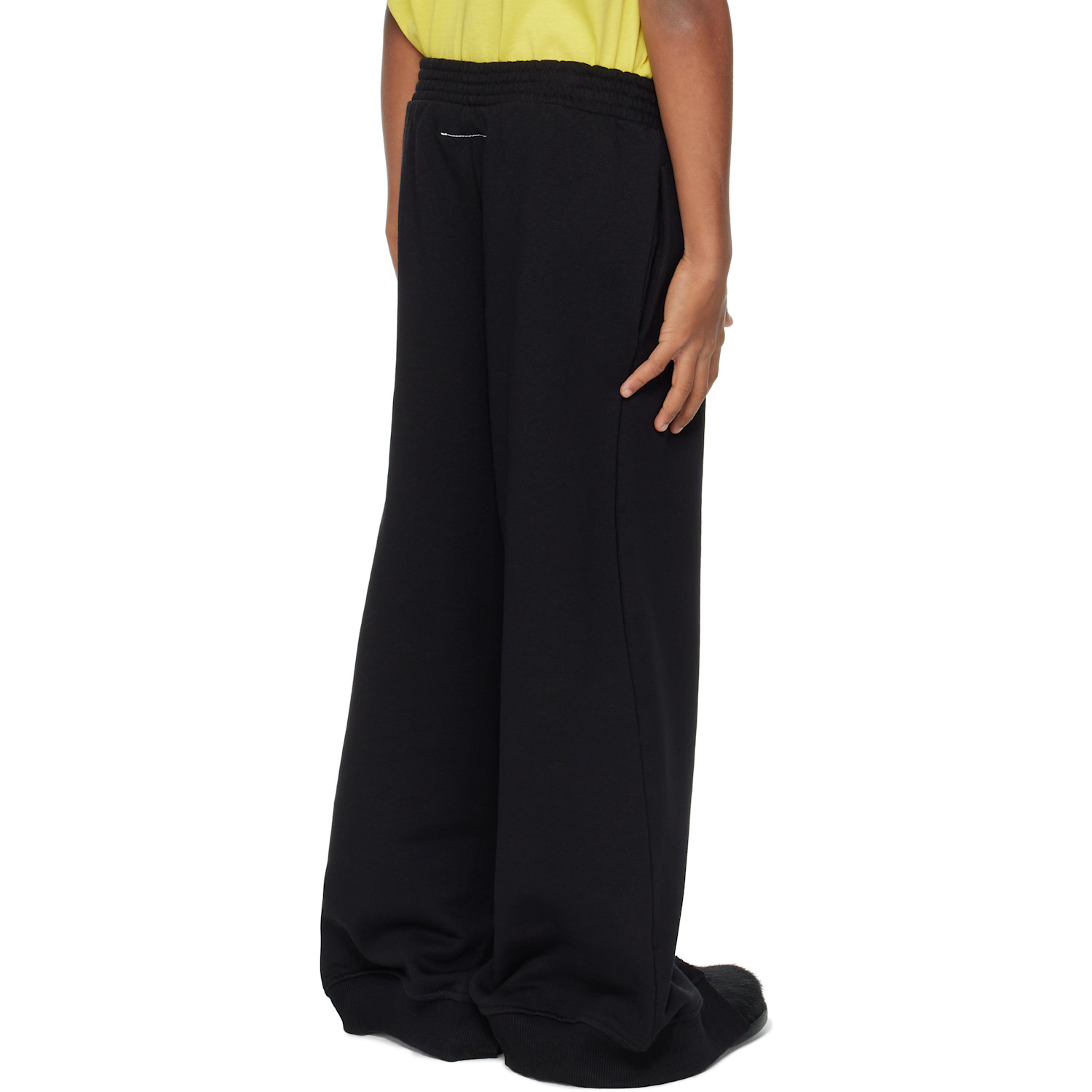  Mm6 Maison Margiela Kids Black Printed-logo Sweatpants 