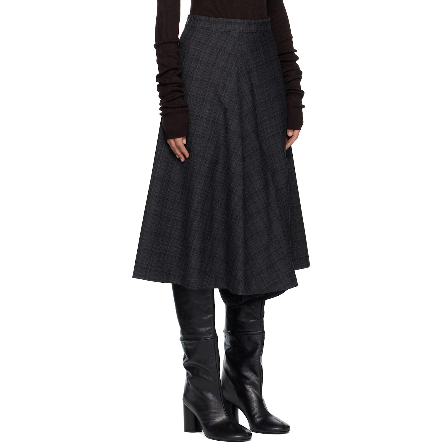  Marie Adam-leenaerdt Gray 2 In 1 Midi Skirt 