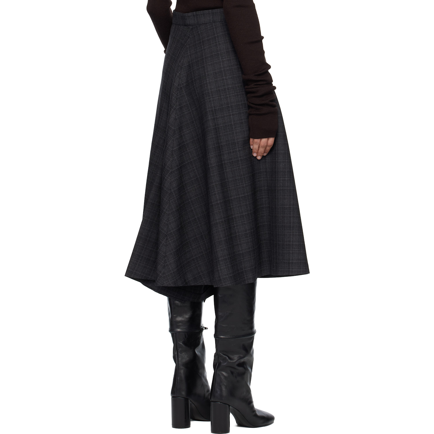  Marie Adam-leenaerdt Gray 2 In 1 Midi Skirt 