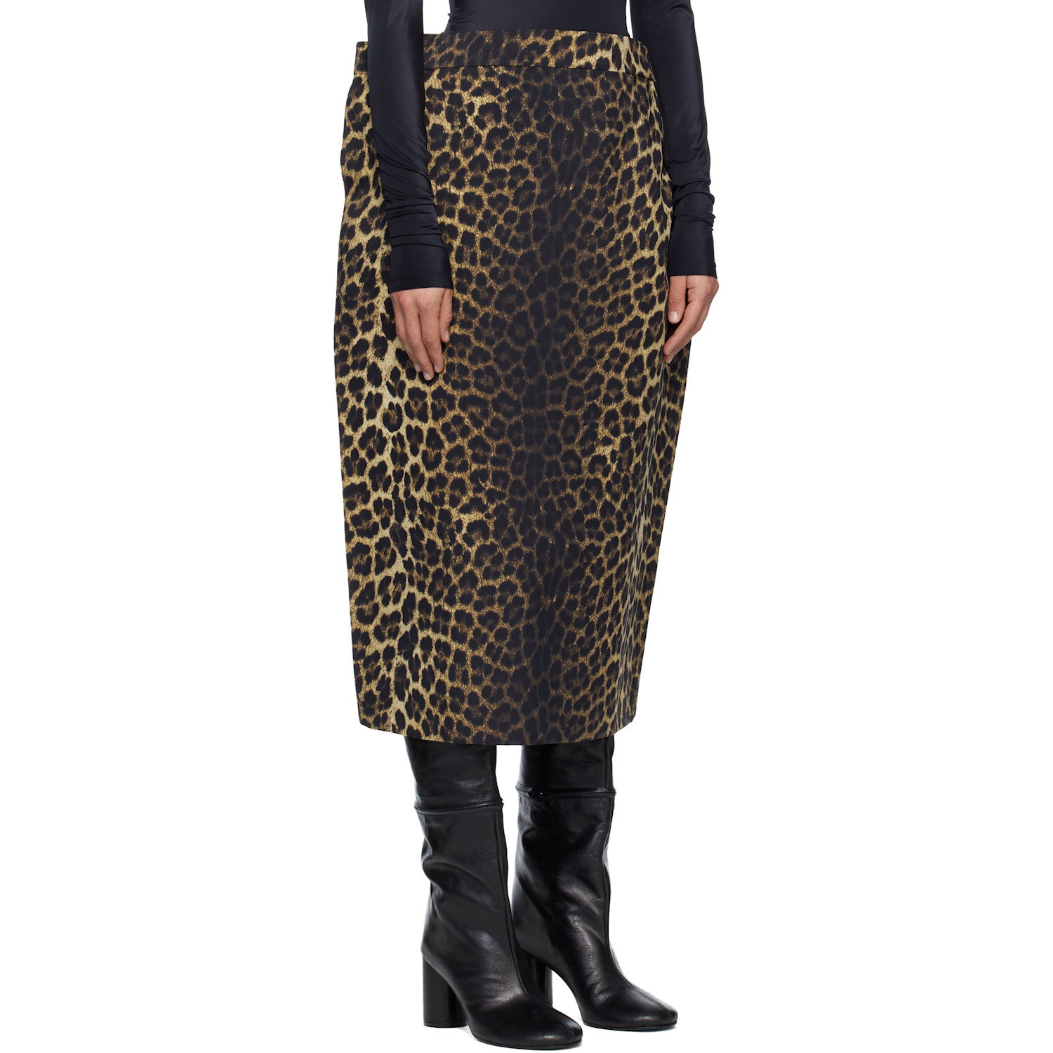  Marie Adam-leenaerdt Black & Beige Rectangle Midi Skirt 