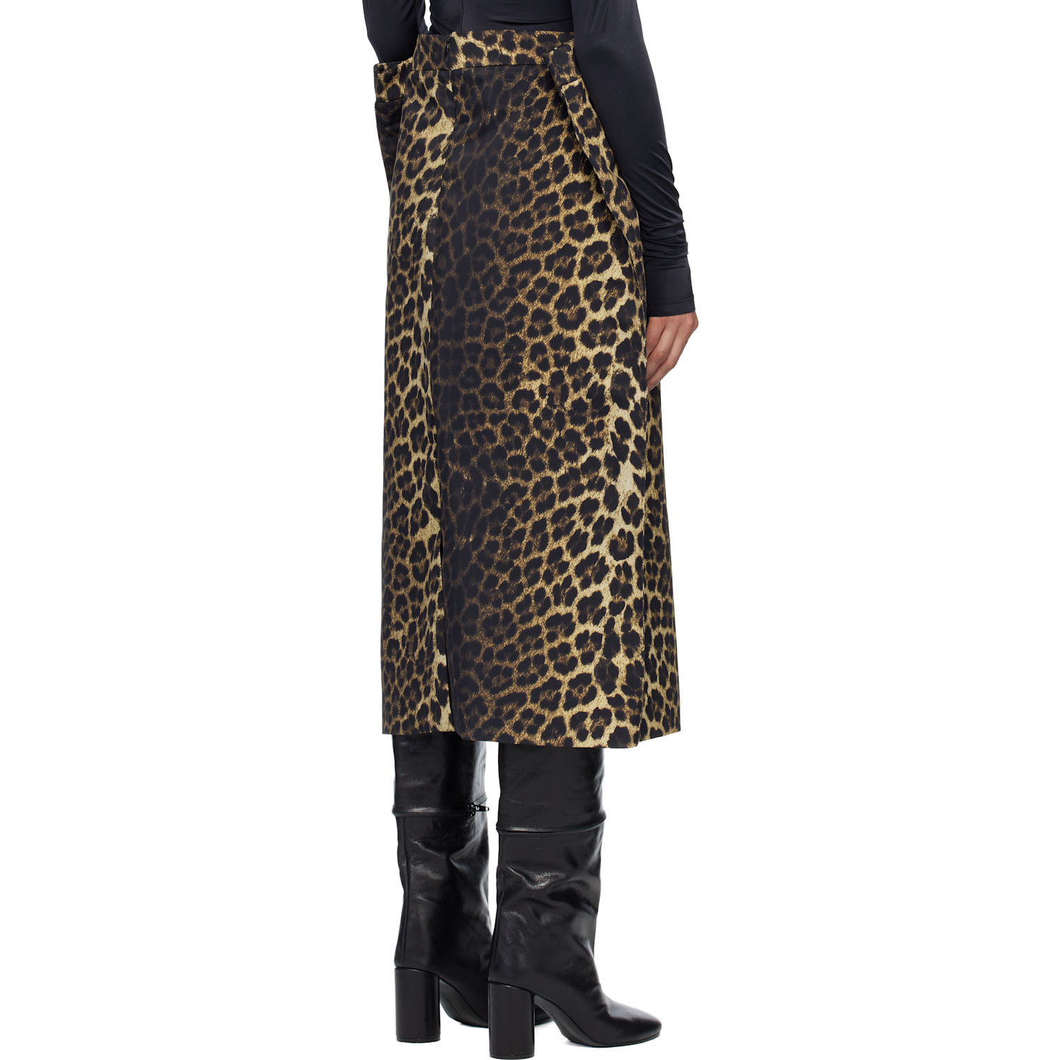  Marie Adam-leenaerdt Black & Beige Rectangle Midi Skirt 