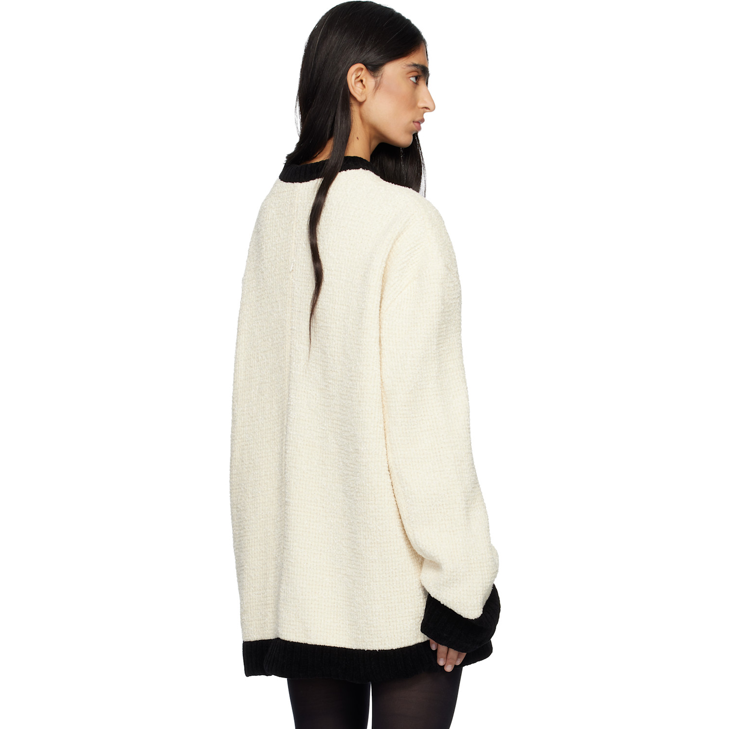  Marie Adam-leenaerdt Off-white Covered Tweed Sweater 