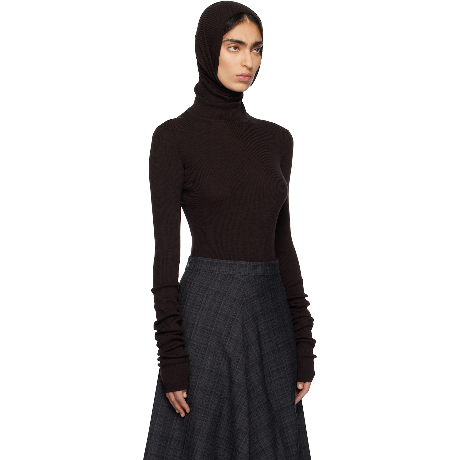  Marie Adam-leenaerdt Brown Balaclava Sweater 