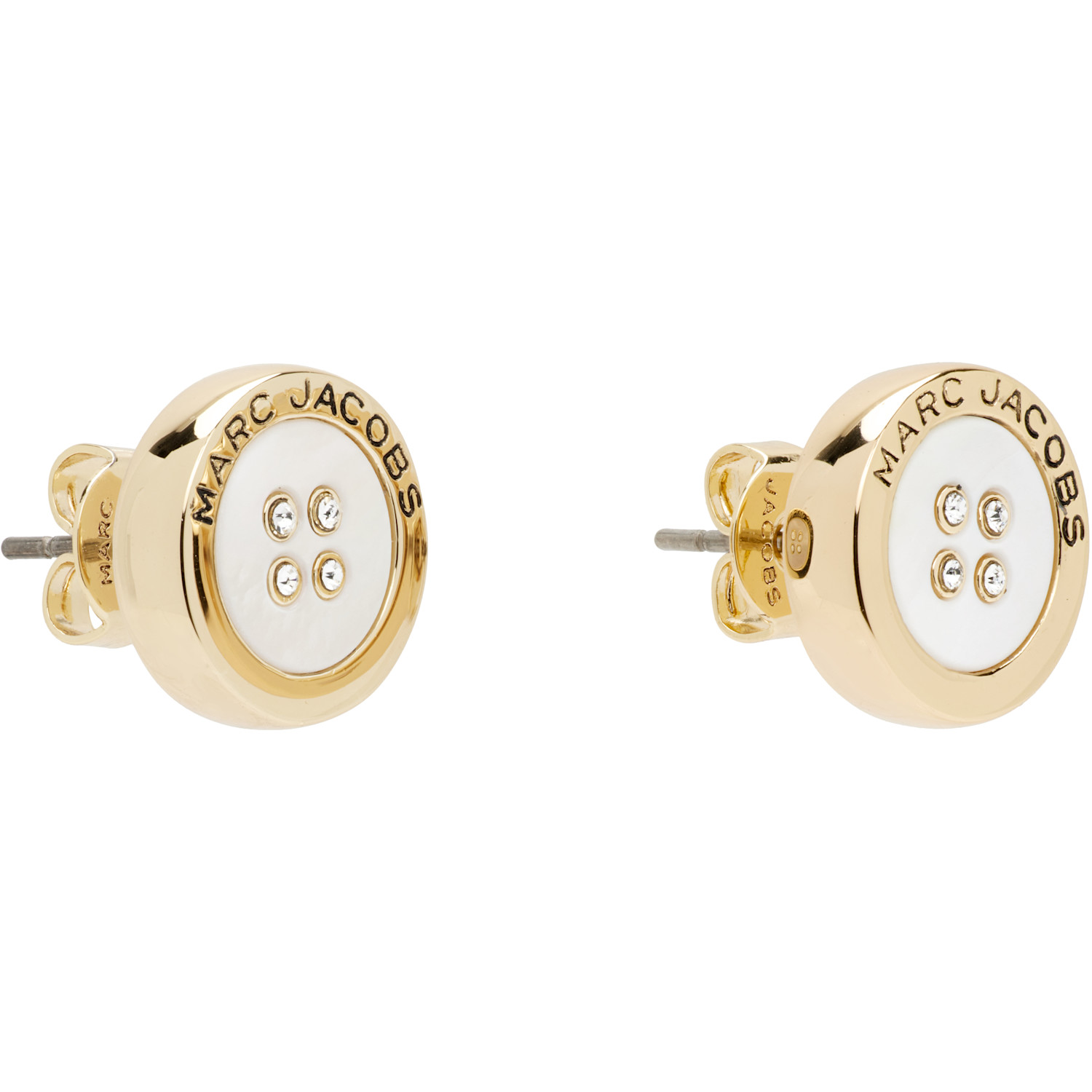  Marc Jacobs 'the Button' Mother Of Pearl Stud Earrings 