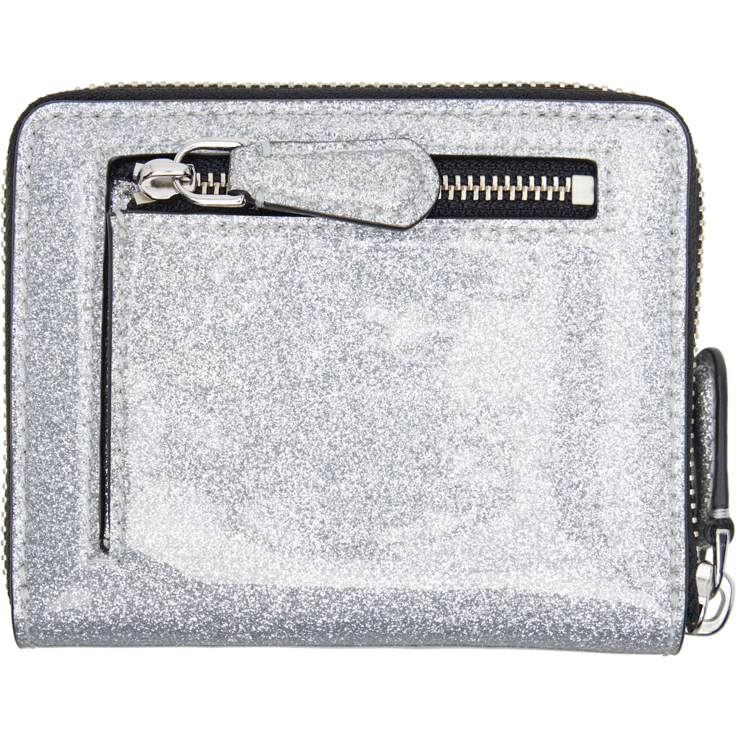  Marc Jacobs Silver 'the Coated Glitter Everyday Slim Compact' Wallet 