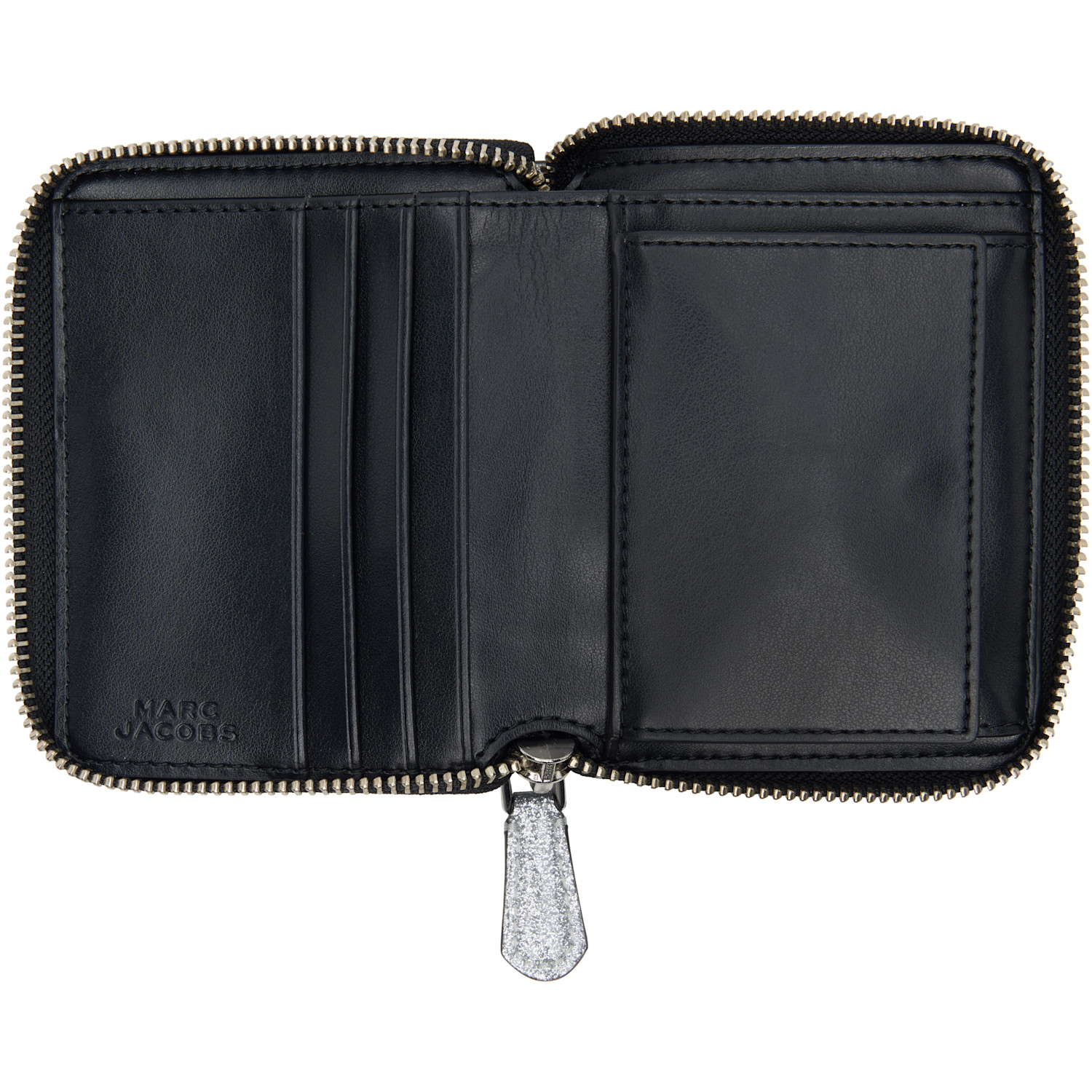  Marc Jacobs Silver 'the Coated Glitter Everyday Slim Compact' Wallet 