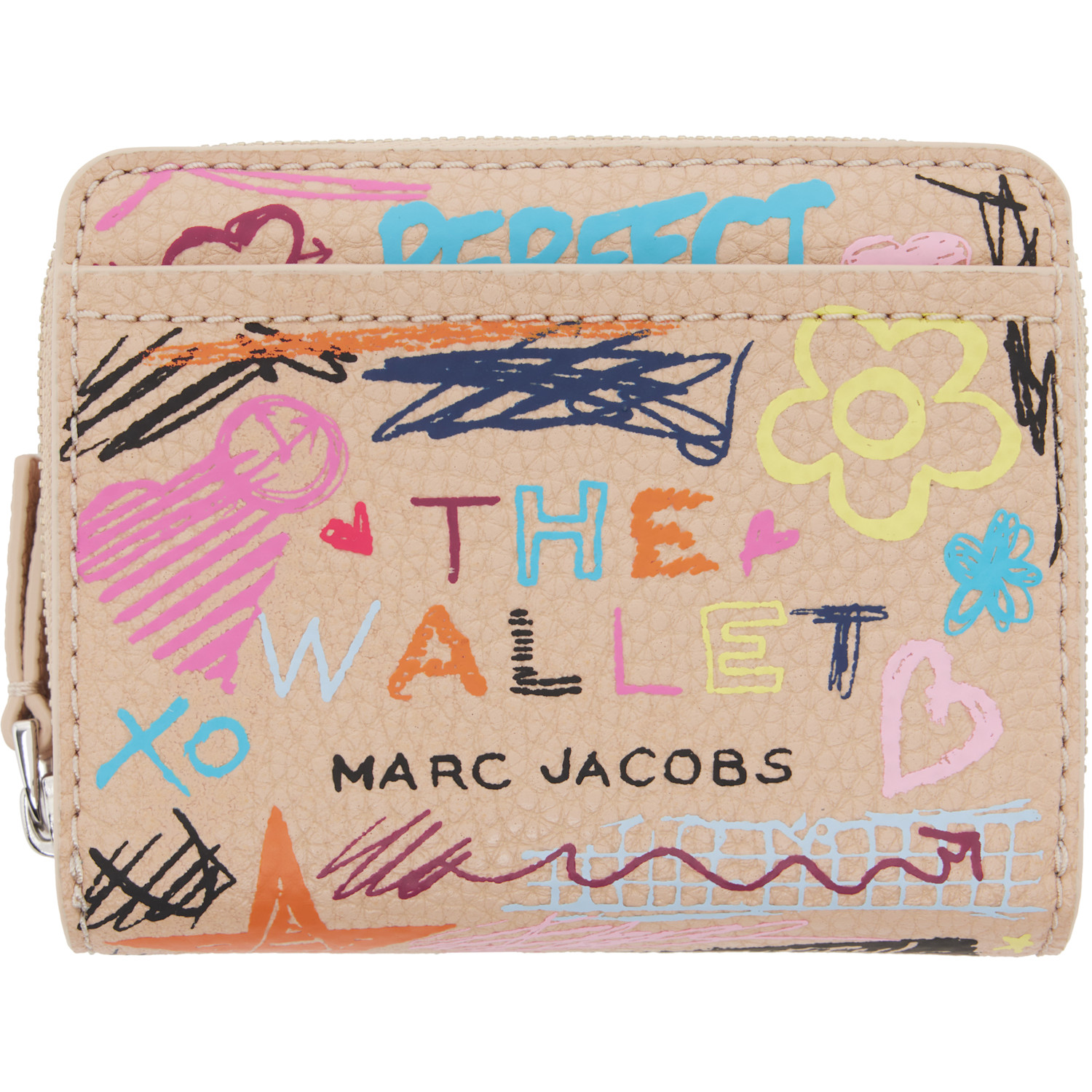 Marc Jacobs Beige 'The Punk Scribble Mini Compact' Wallet