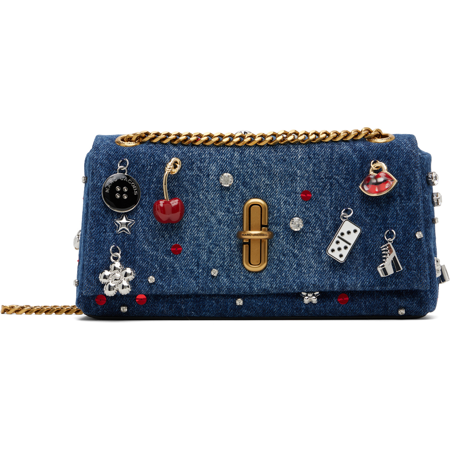 Marc Jacobs Blue 'The Trinket Charm Denim Dual Chain Mini' Bag