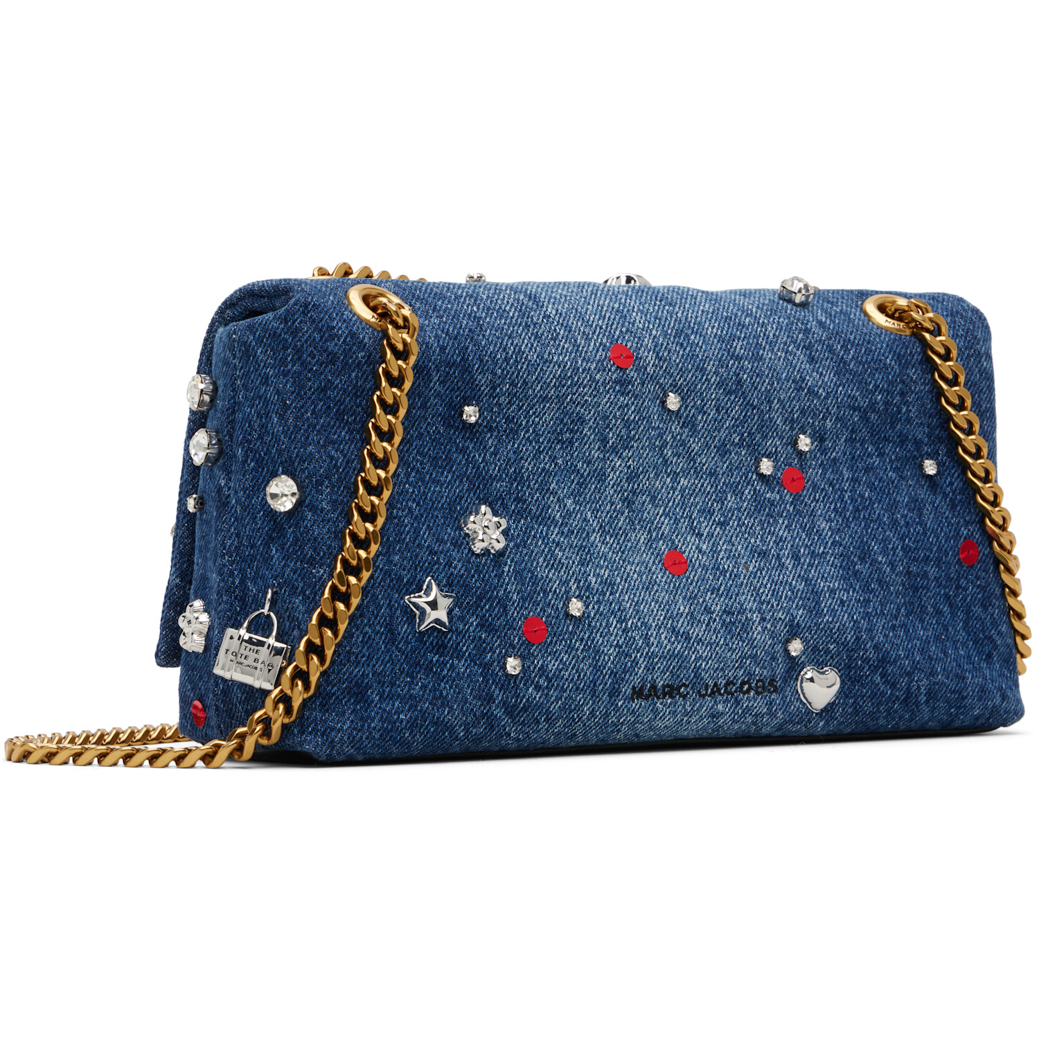  Marc Jacobs Blue 'the Trinket Charm Denim Dual Chain Mini' Bag 