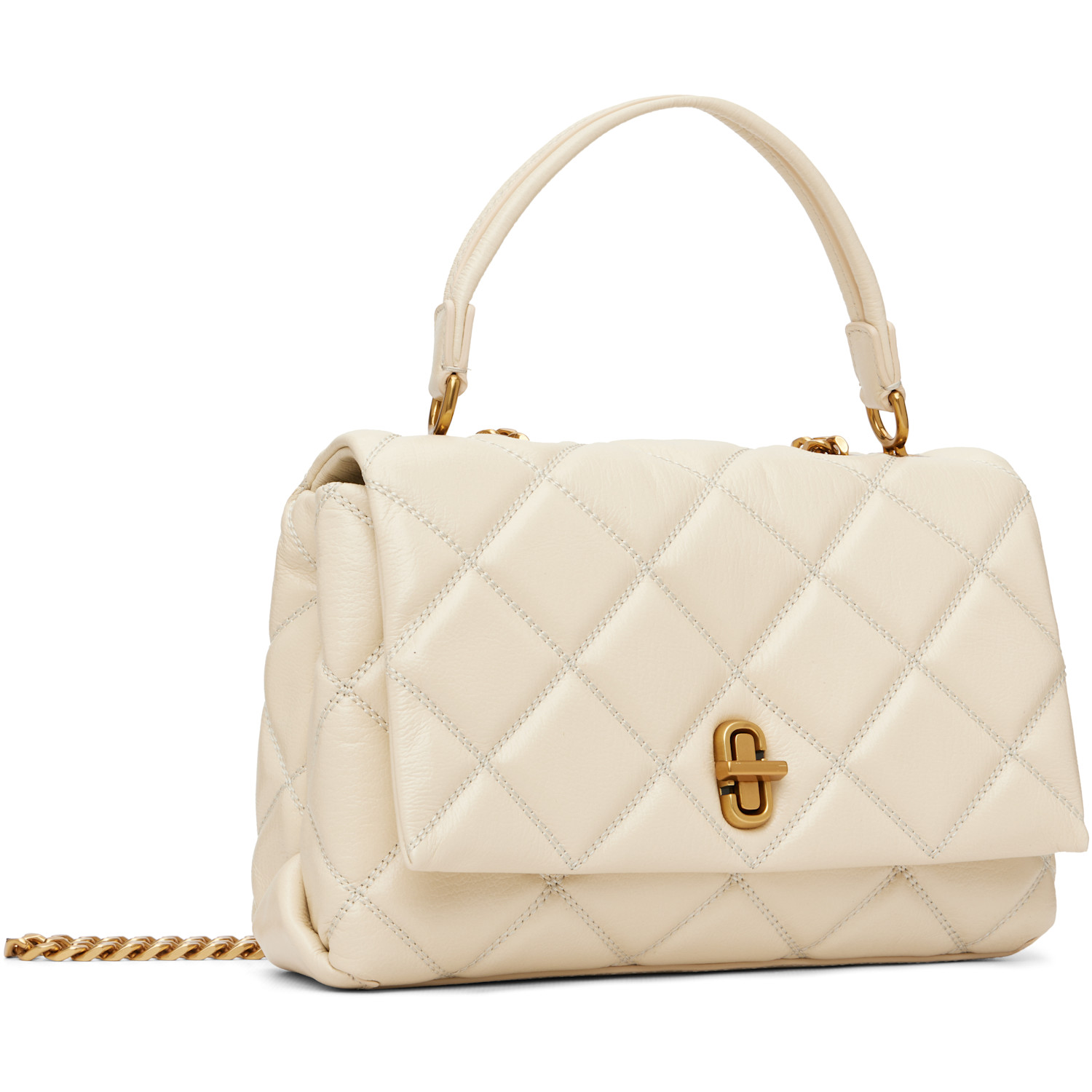  Marc Jacobs Off-white 'the Quilted Slim Dual Convertible' Shoulder Bag 