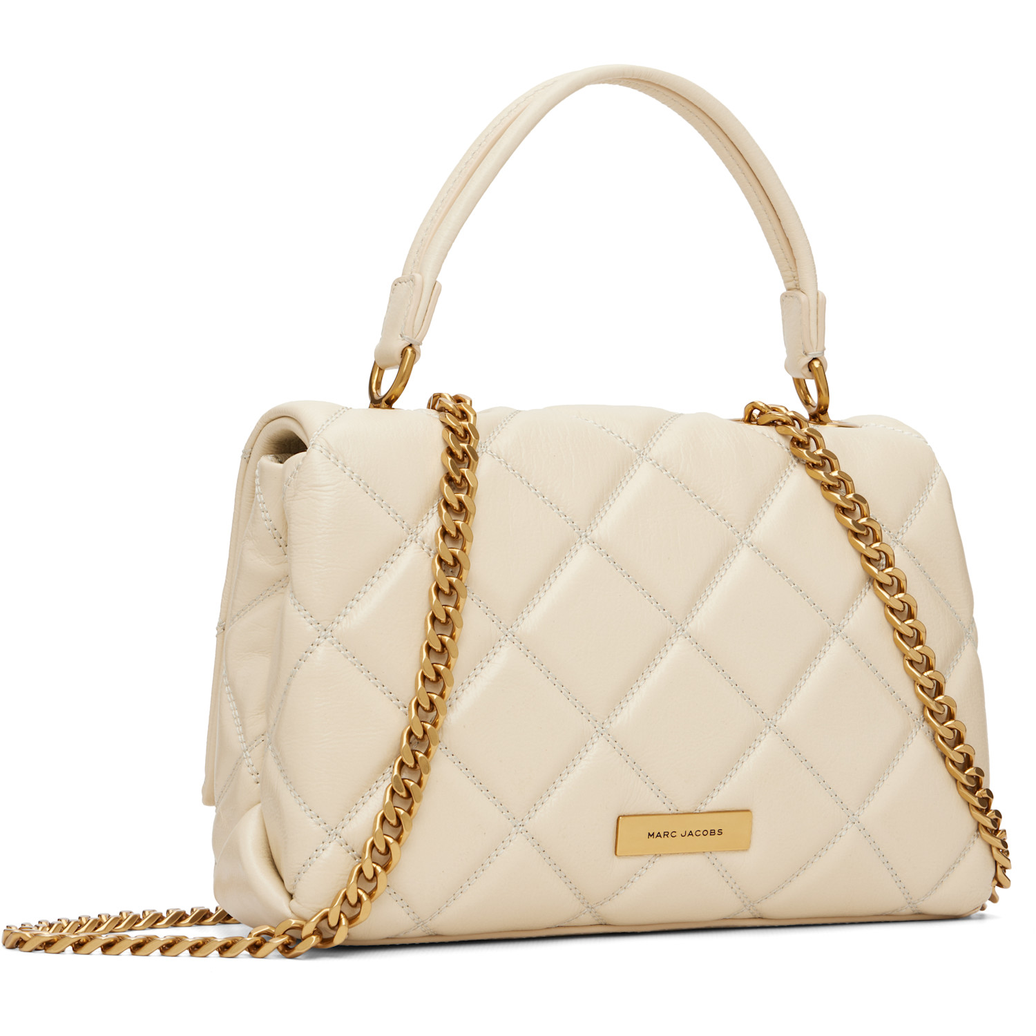  Marc Jacobs Off-white 'the Quilted Slim Dual Convertible' Shoulder Bag 