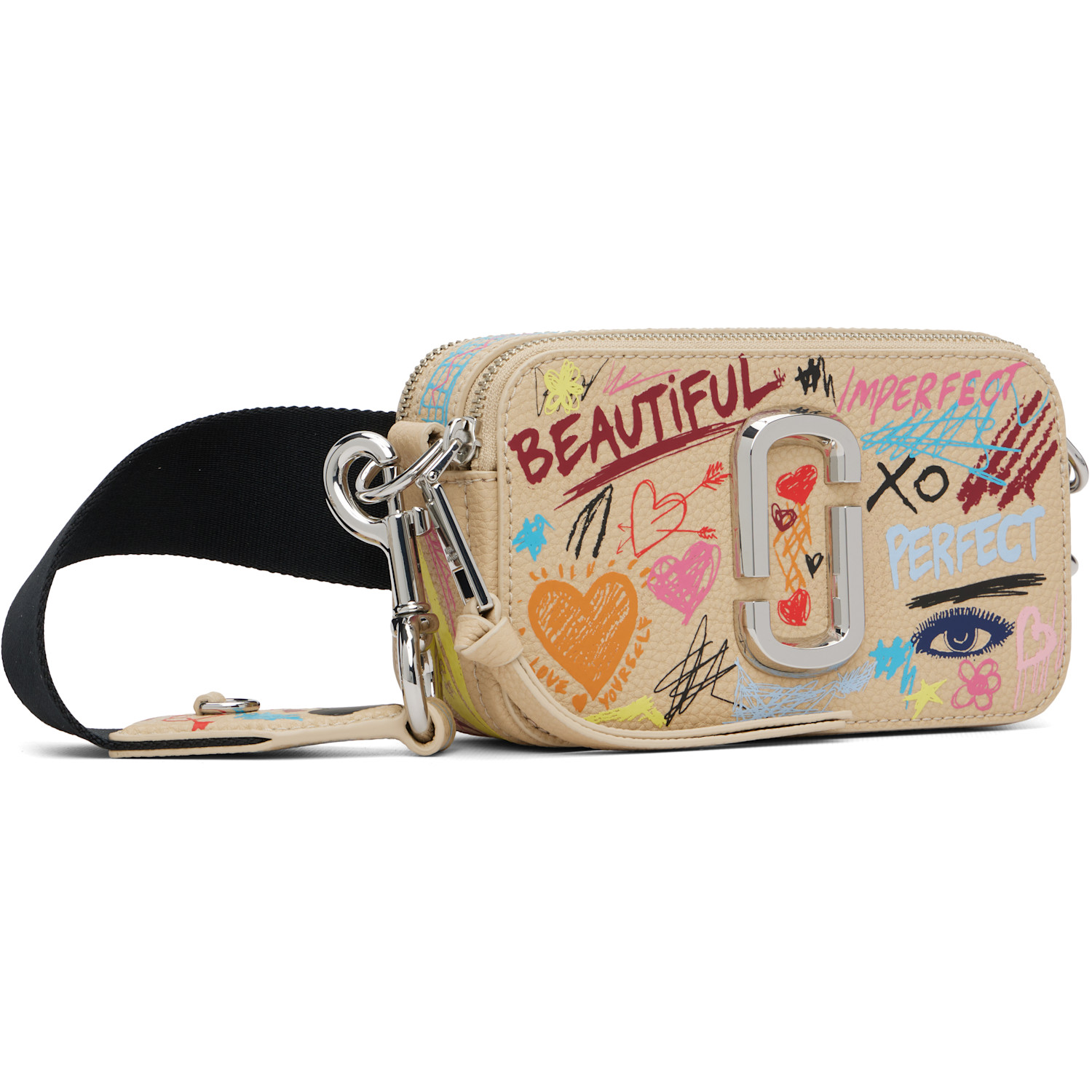  Marc Jacobs Beige 'the Punk Scribble Snapshot' Bag 