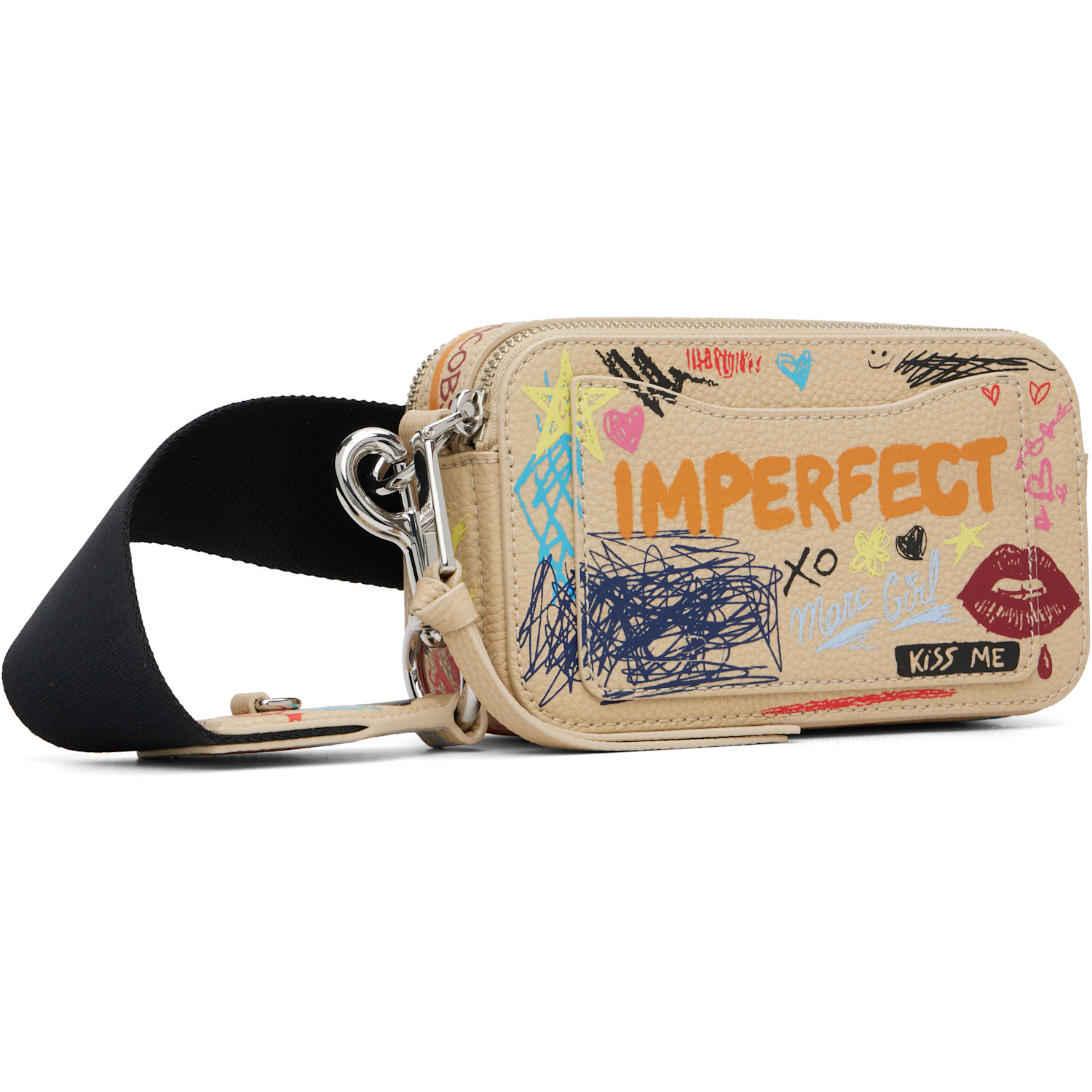  Marc Jacobs Beige 'the Punk Scribble Snapshot' Bag 