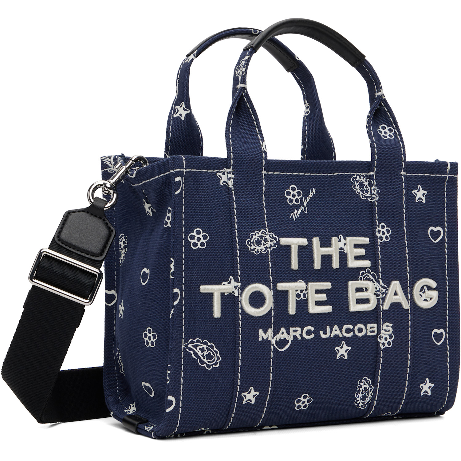  Marc Jacobs Navy 'the Bandana Canvas Small' Tote 