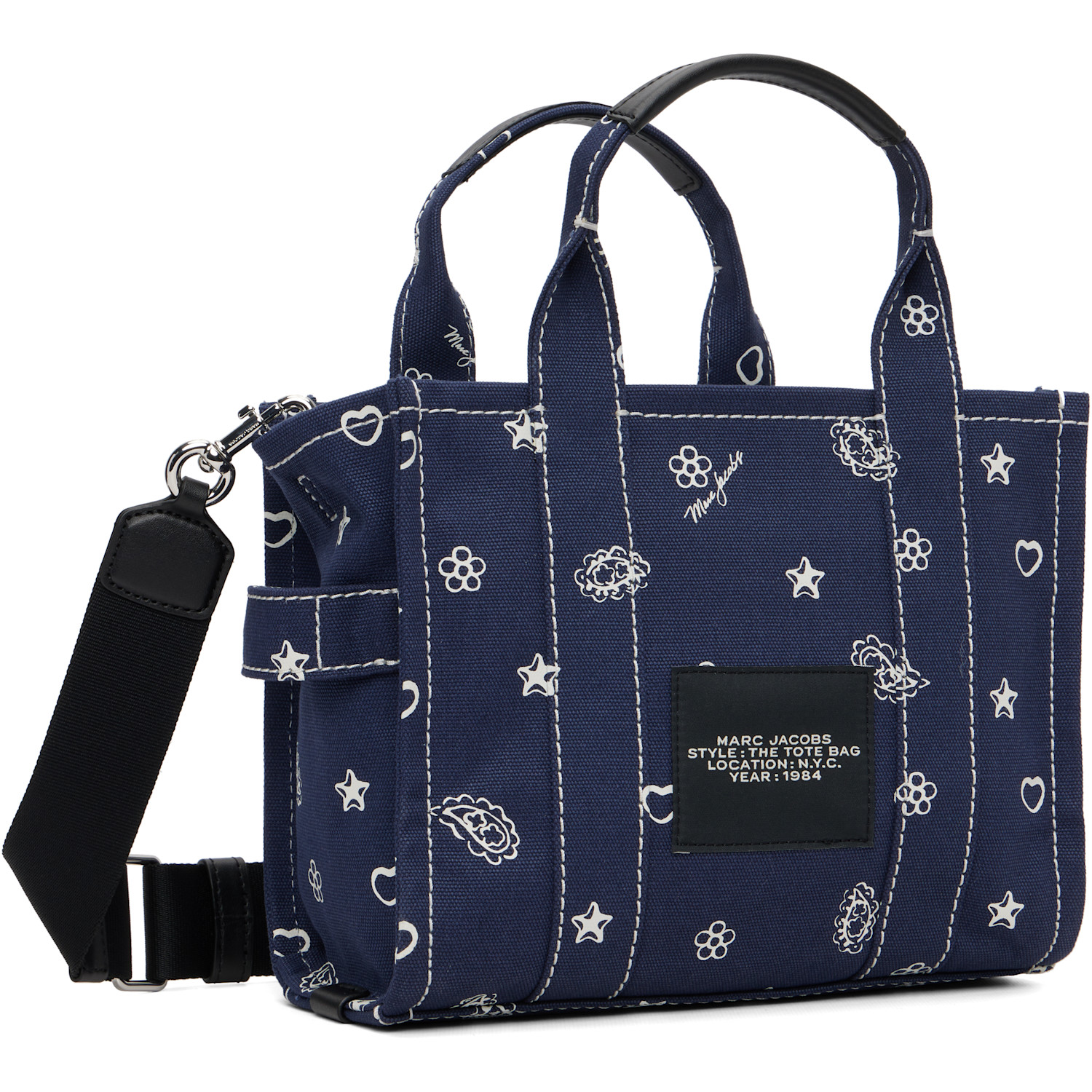  Marc Jacobs Navy 'the Bandana Canvas Small' Tote 