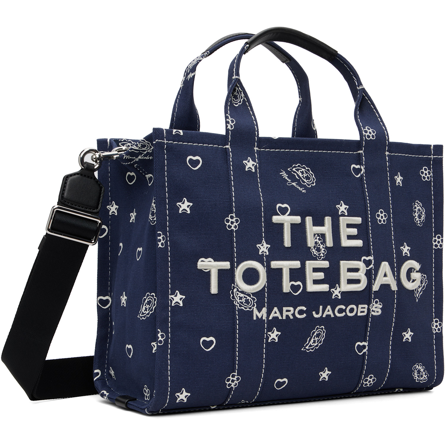  Marc Jacobs Navy 'the Bandana Canvas Medium' Tote 