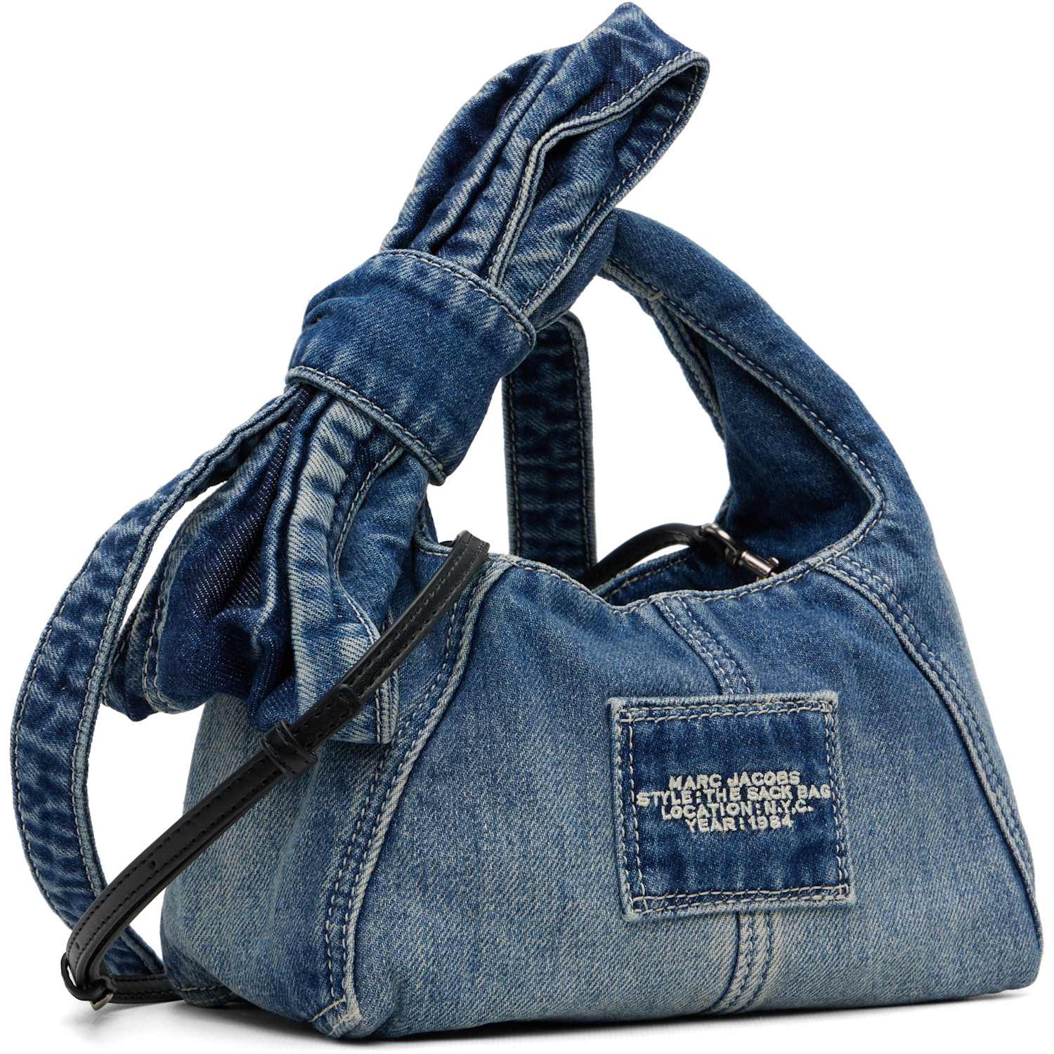  Marc Jacobs Blue 'the Bow Denim Mini Sack' Bag 