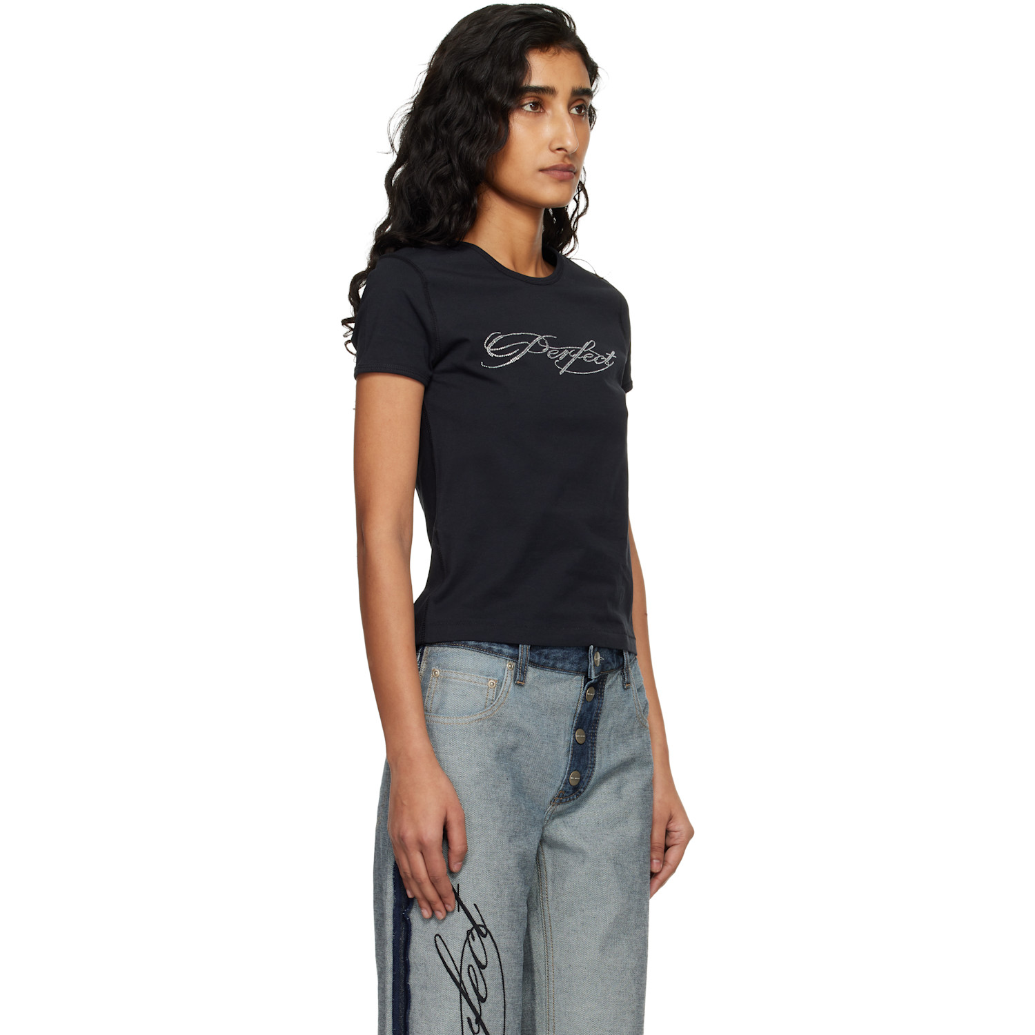  Marc Jacobs Black 'perfect' Shrunken T-shirt 