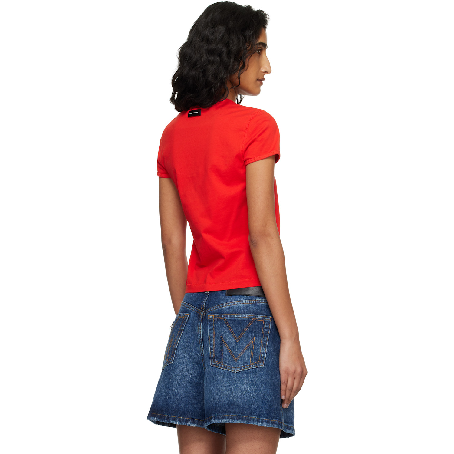  Marc Jacobs Red 'kiss Me' Shrunken T-shirt 