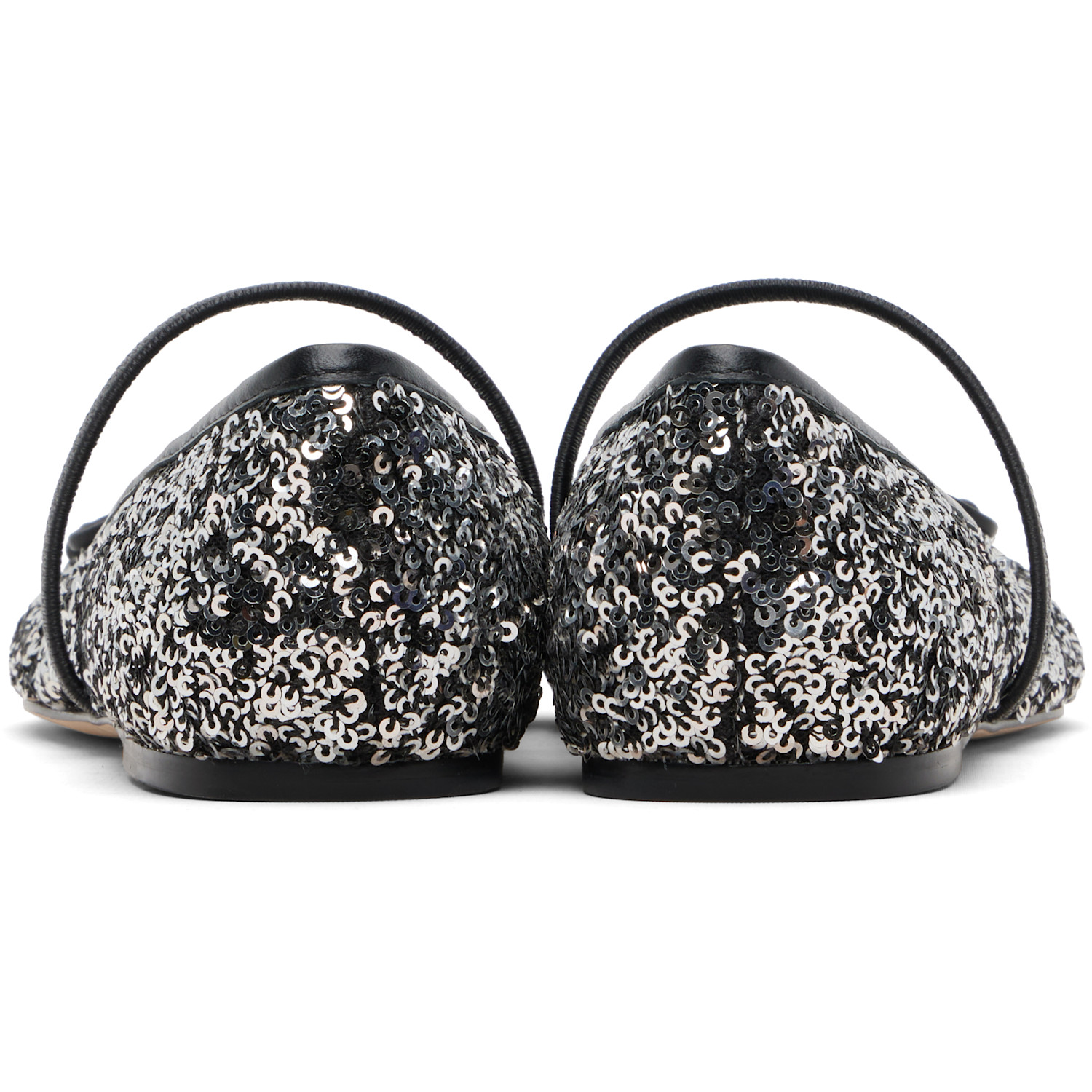  Marc Jacobs Silver & Black 'the Sequin Sabrina' Ballerina Flats 