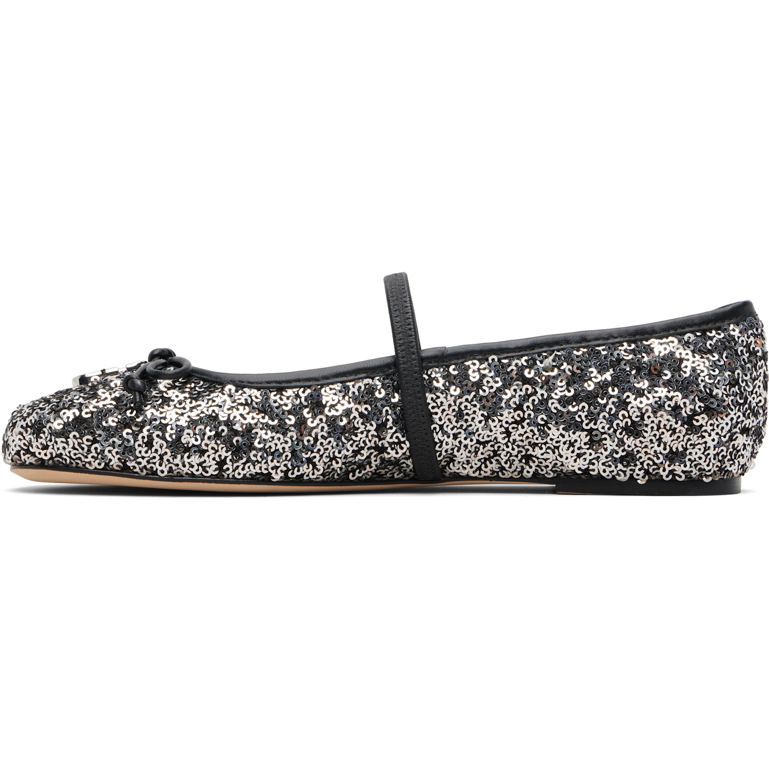  Marc Jacobs Silver & Black 'the Sequin Sabrina' Ballerina Flats 